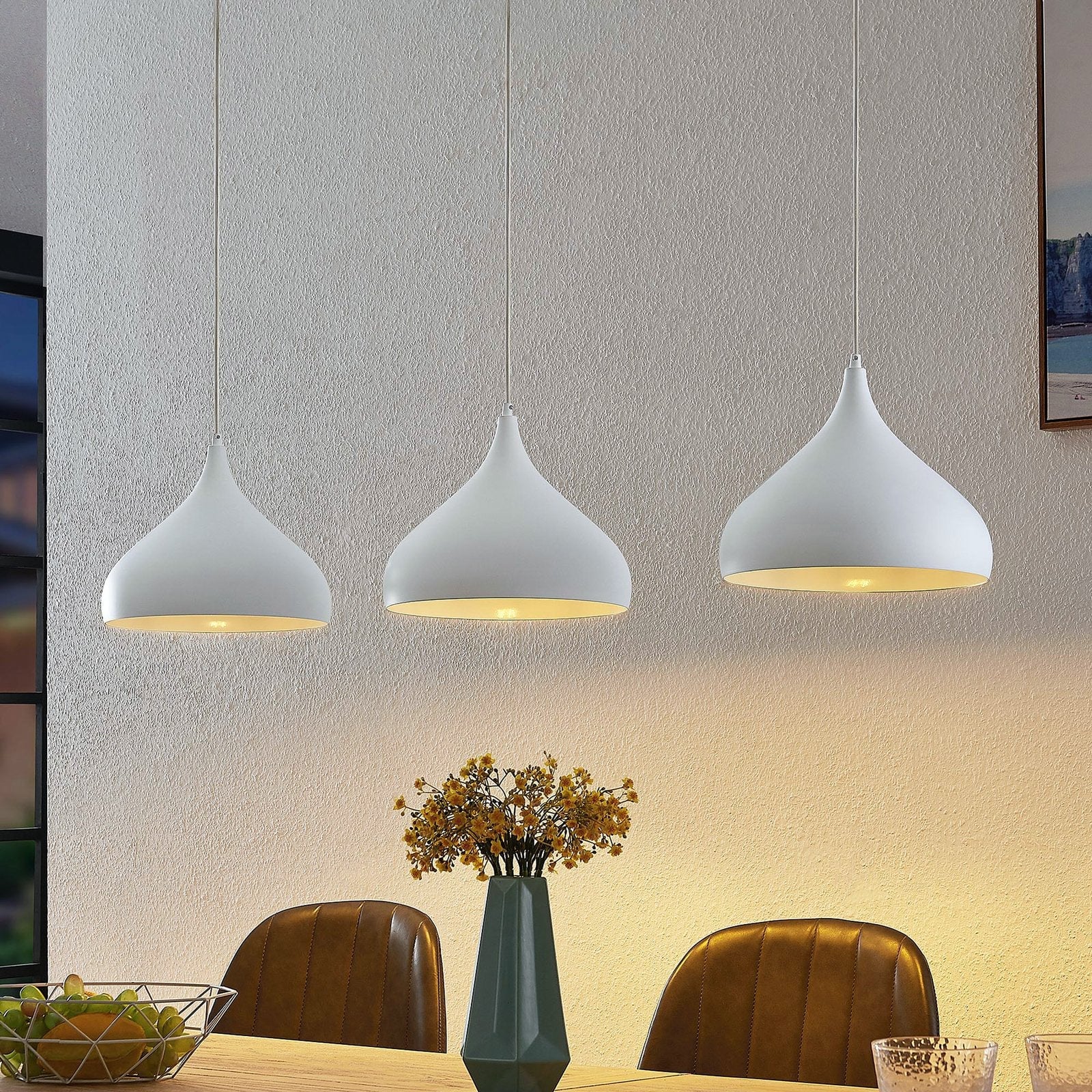 Modern Black and Gold Teardrop Pendant Lamp - Cueteks