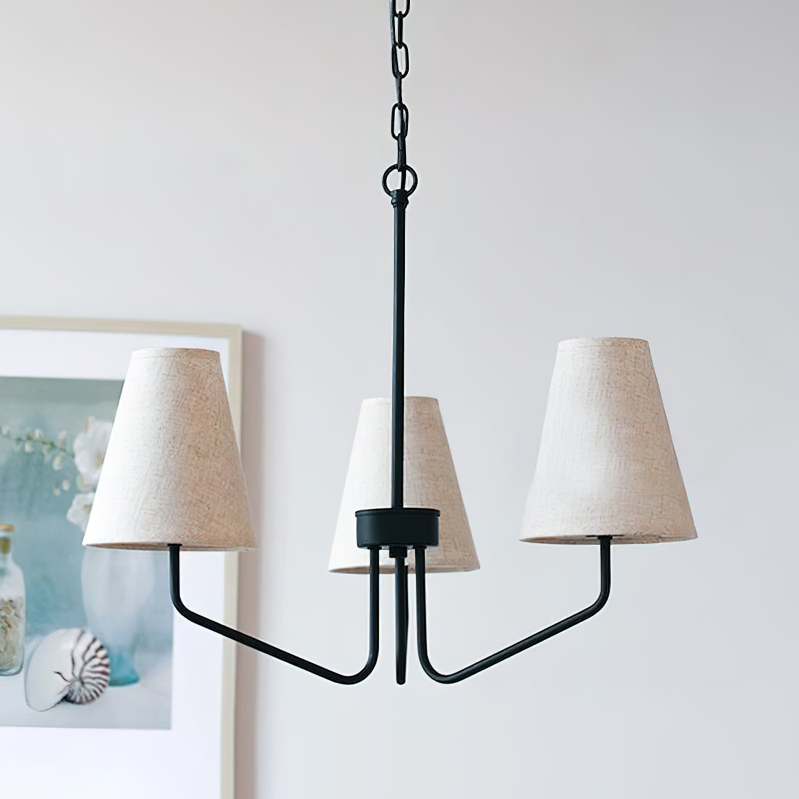 Fabric Conical Hanging Chandelier - Cueteks