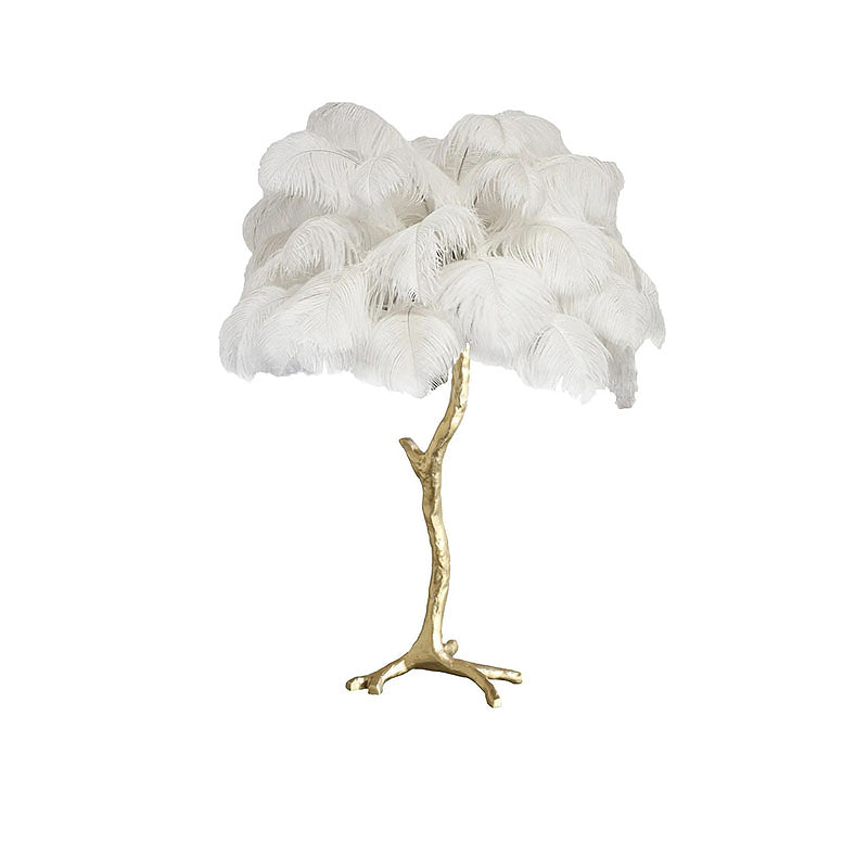 Colorful Ostrich Feather Table Lamp - Cueteks