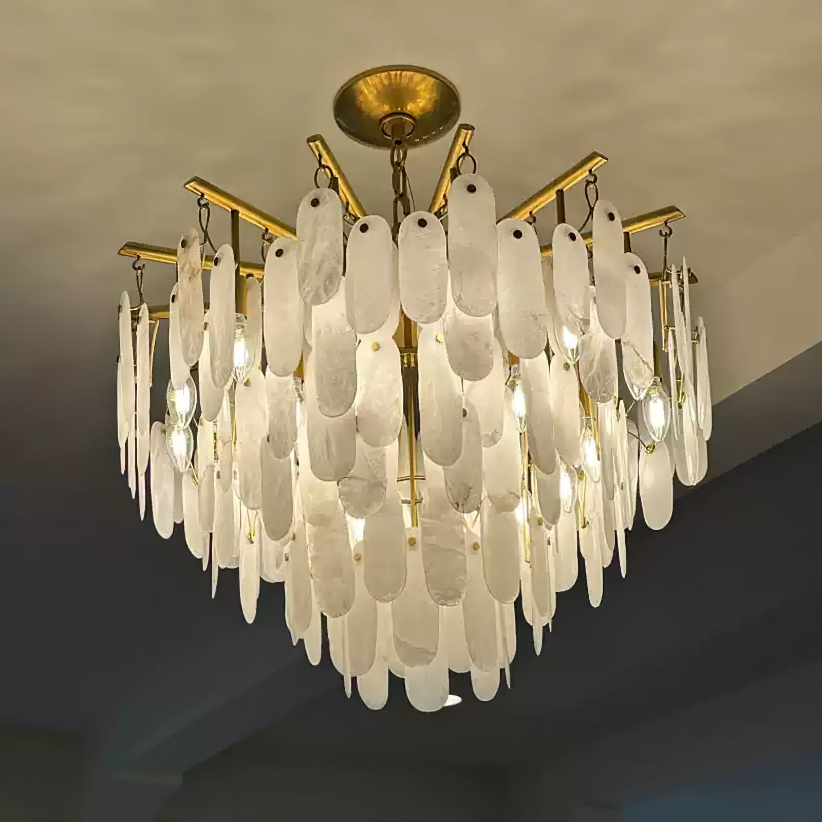 Cora Opulent White Waterfall Chandelier - Cueteks
