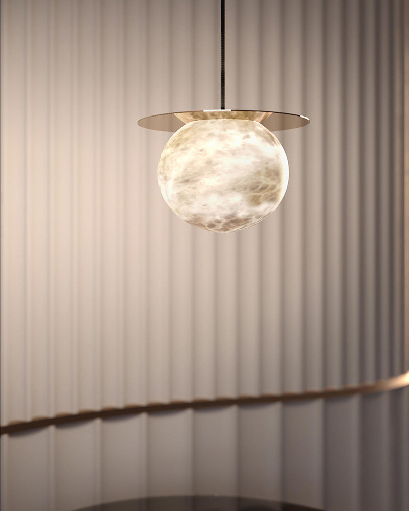 Disc Alabaster Pendant Light - Cueteks
