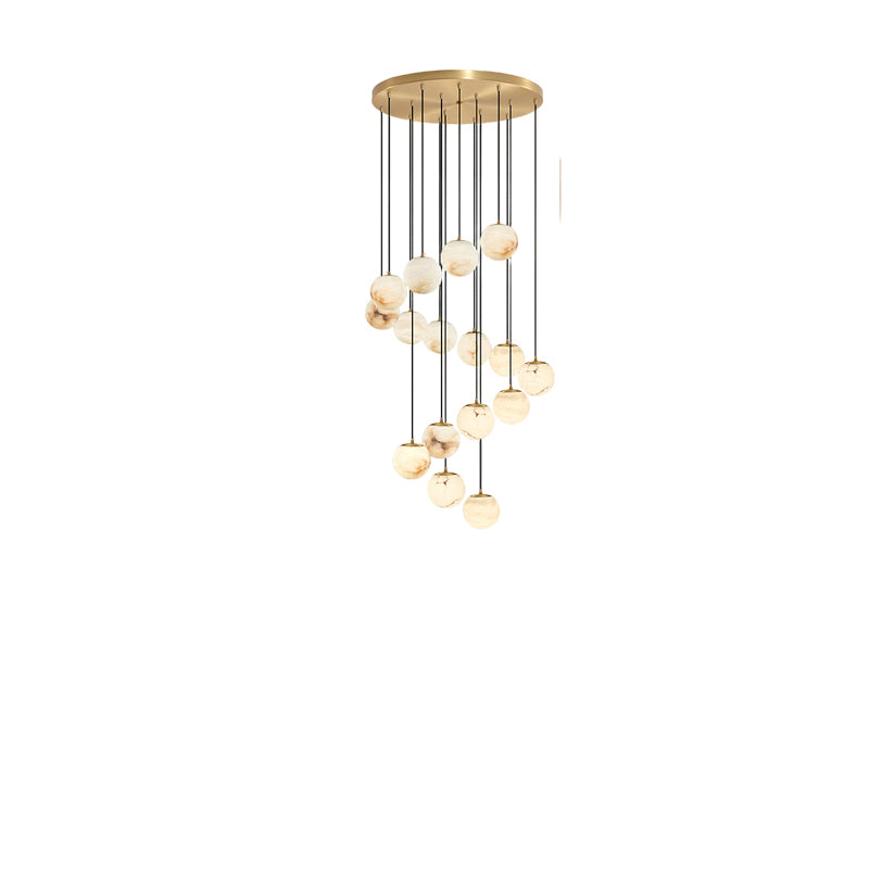 Luxury Multi-Globe Alabaster Pendant Light - Cueteks
