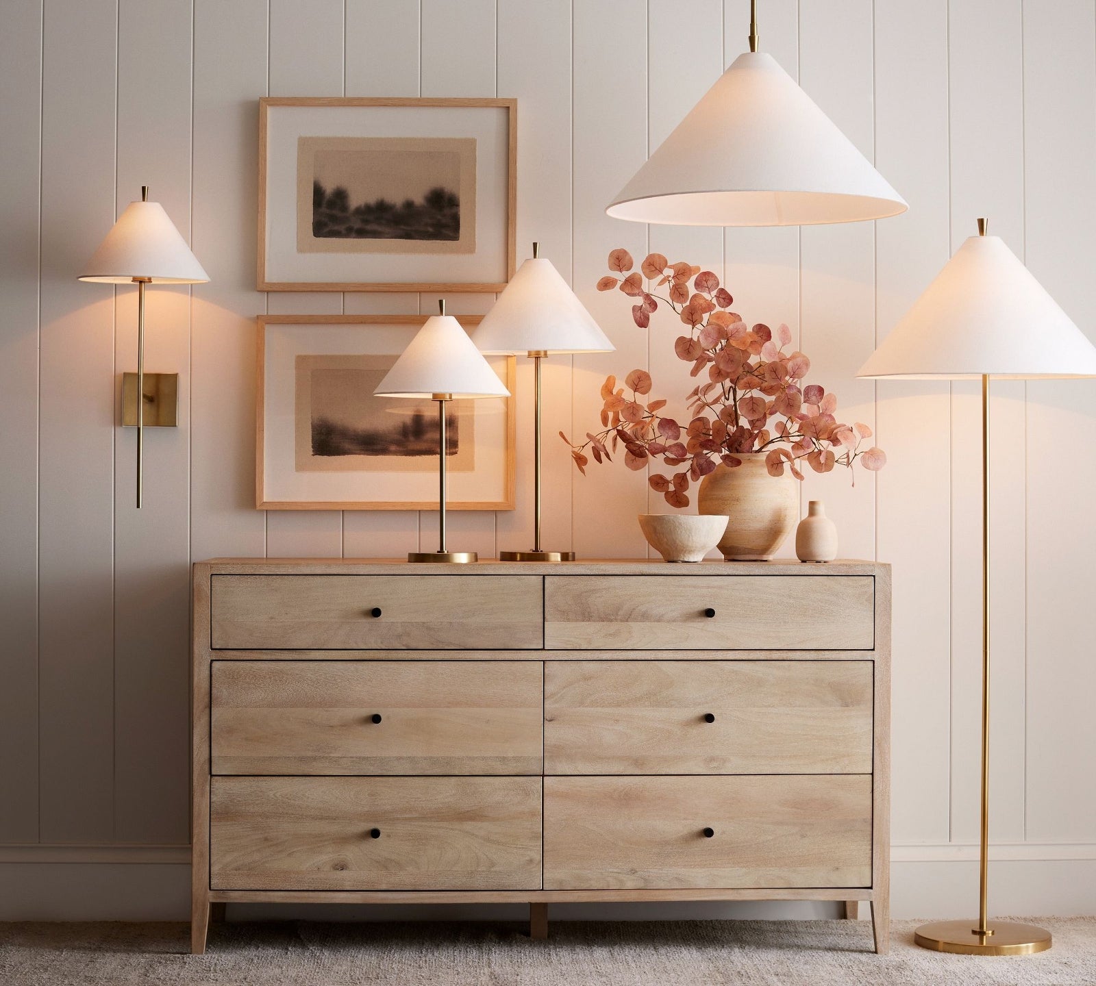 Ellis brass floor lamp - Cueteks