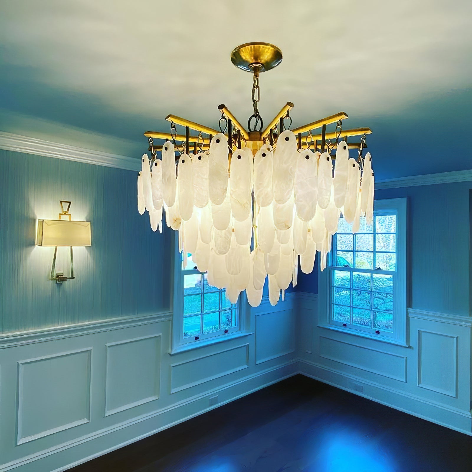 Cora Opulent White Waterfall Chandelier - Cueteks