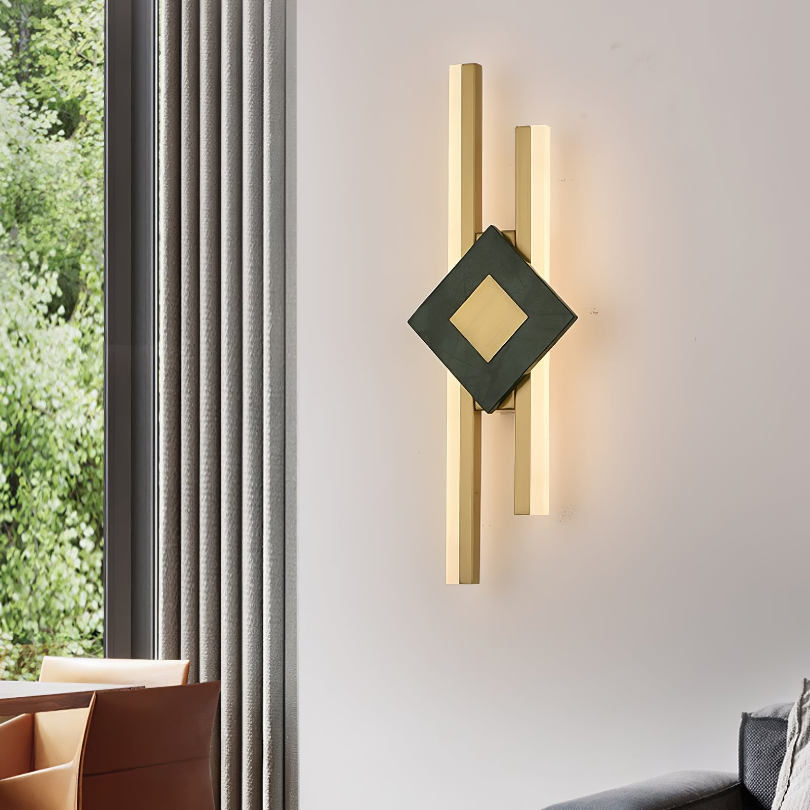 Green Marble Square LED Wall Light - Cueteks