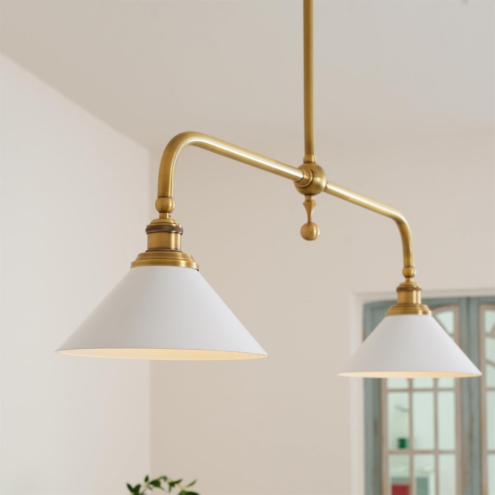 Vintage brass double chandelier - Cueteks