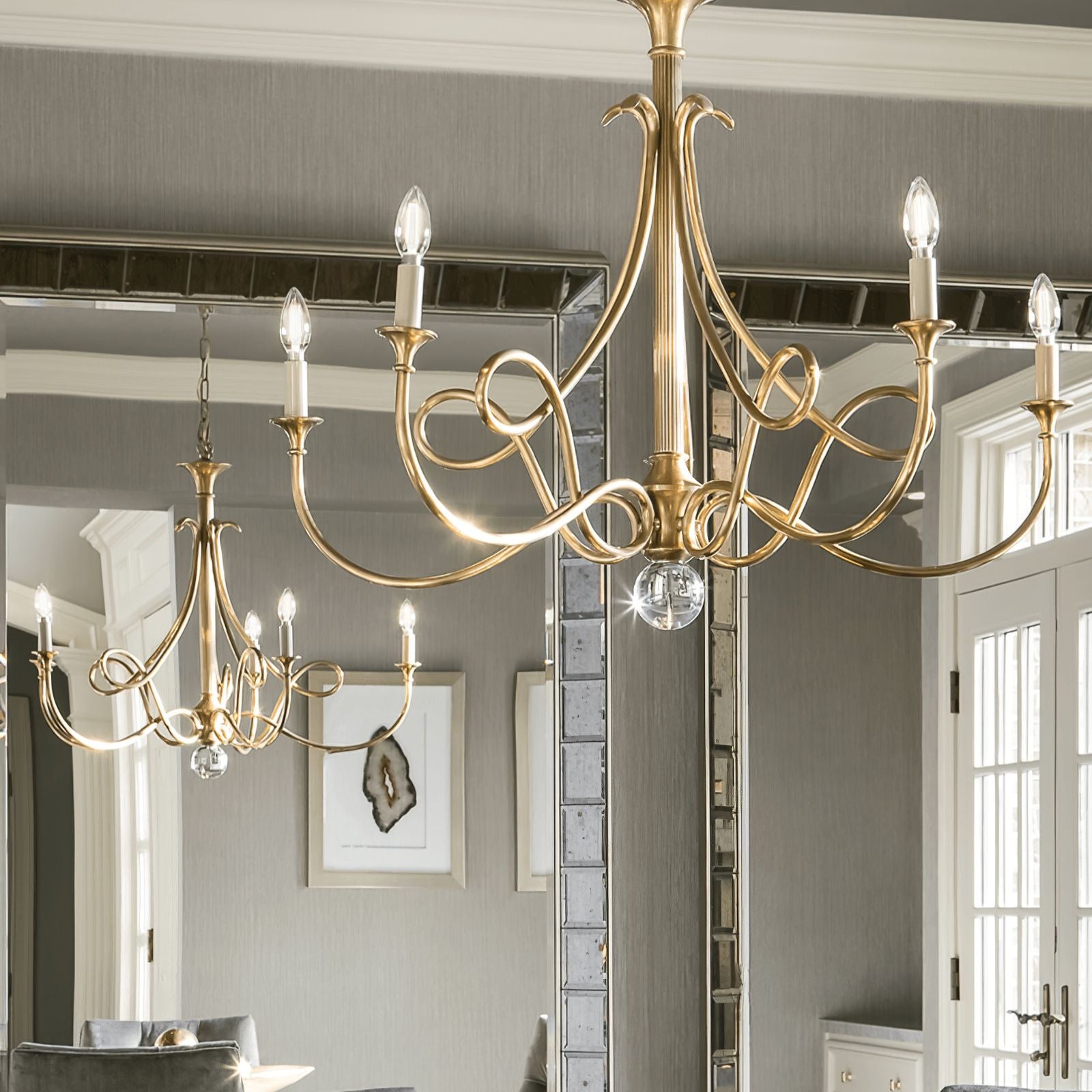 Large Twisted Loop Chandelier - Cueteks