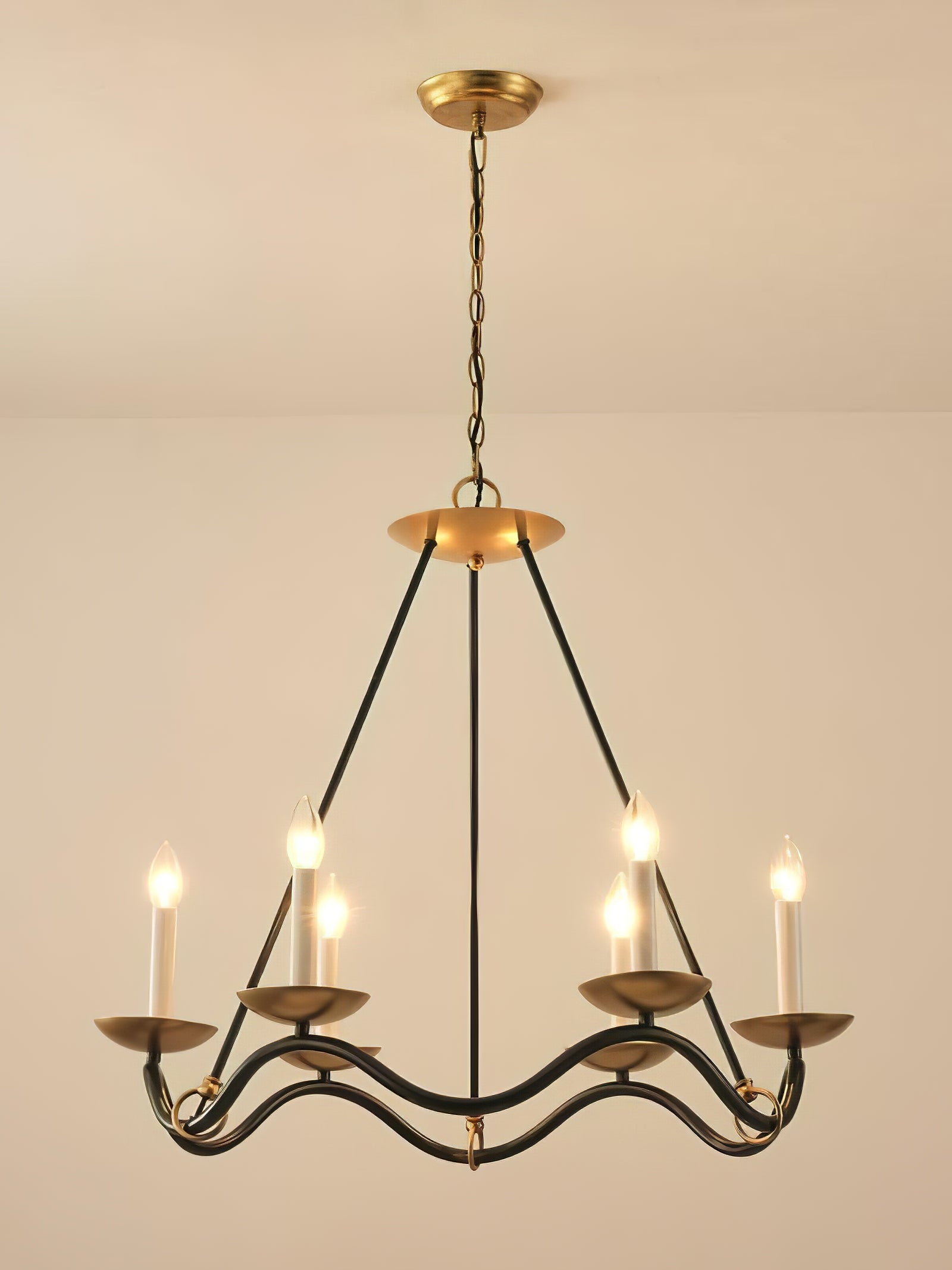 Wavy Arm Candle Chandelier - Cueteks