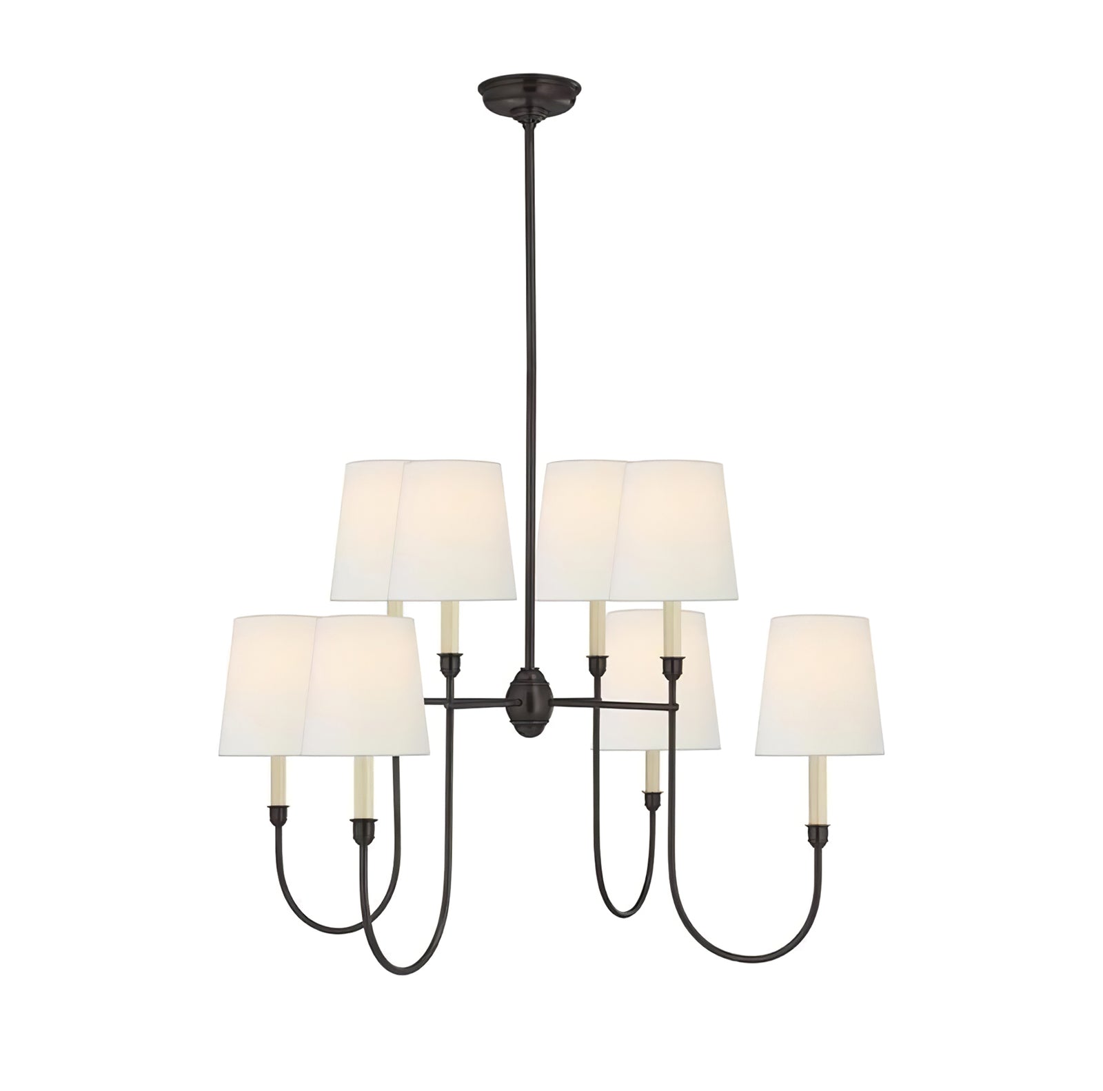 Vendome Gold Fabric Shade Chandelier - Cueteks