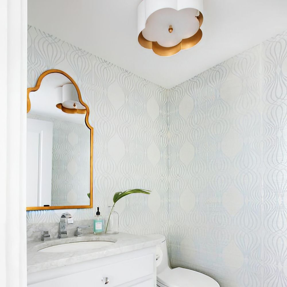 Scalloped Gold Trim Ceiling Light - Cueteks