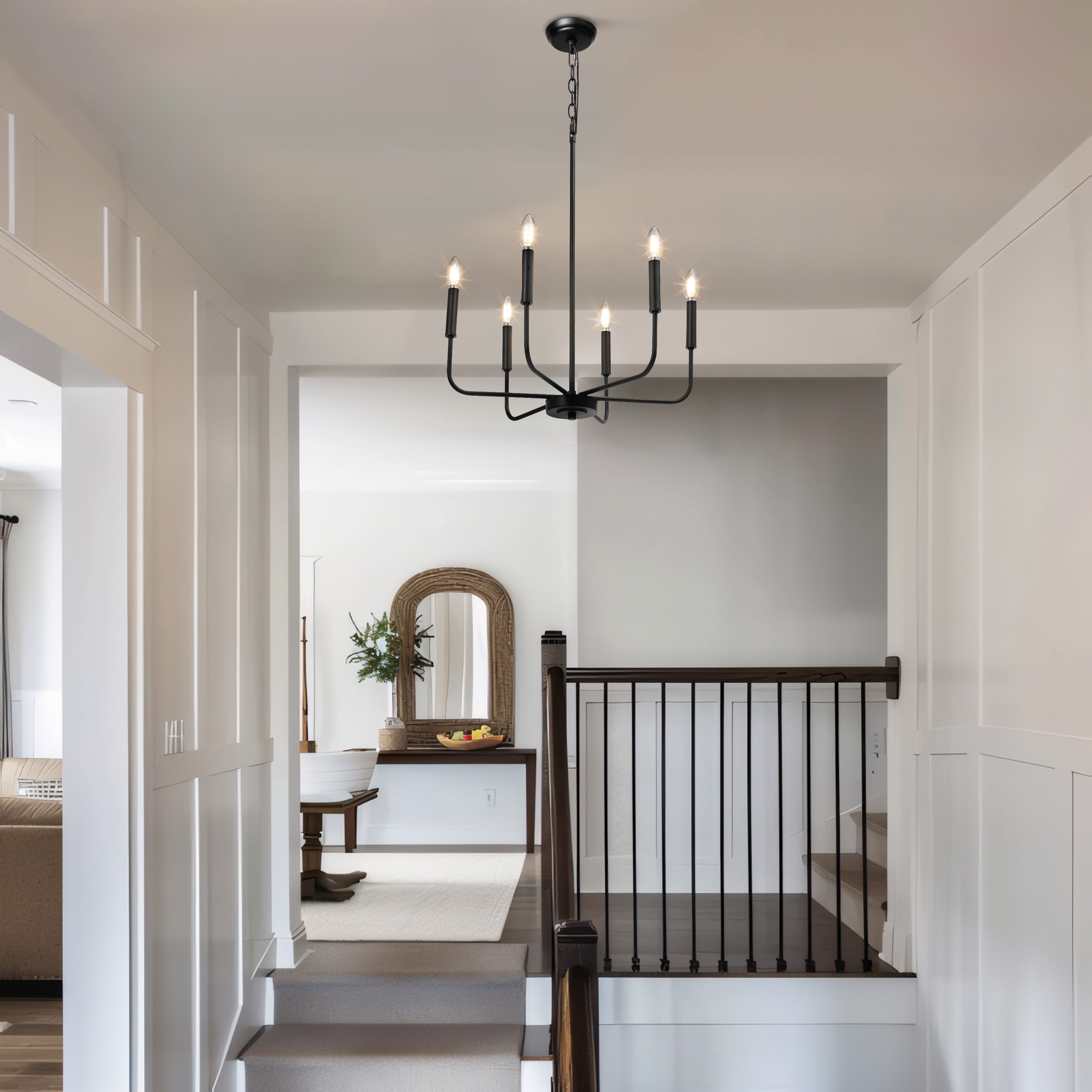 Modern Black Candlestick Chandelier - Cueteks