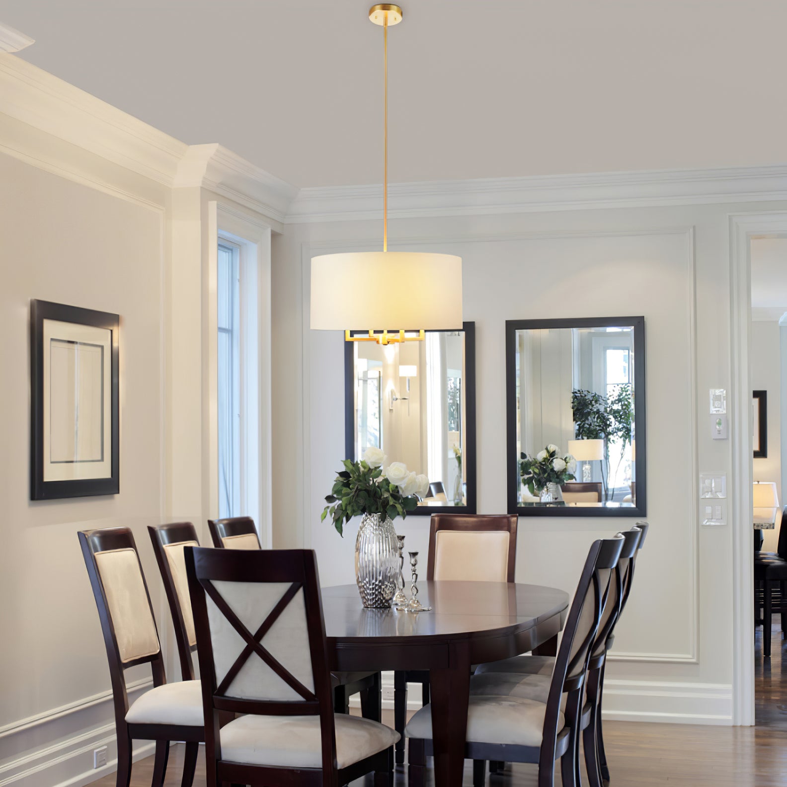 Spherical fabric covered chandelier - Cueteks