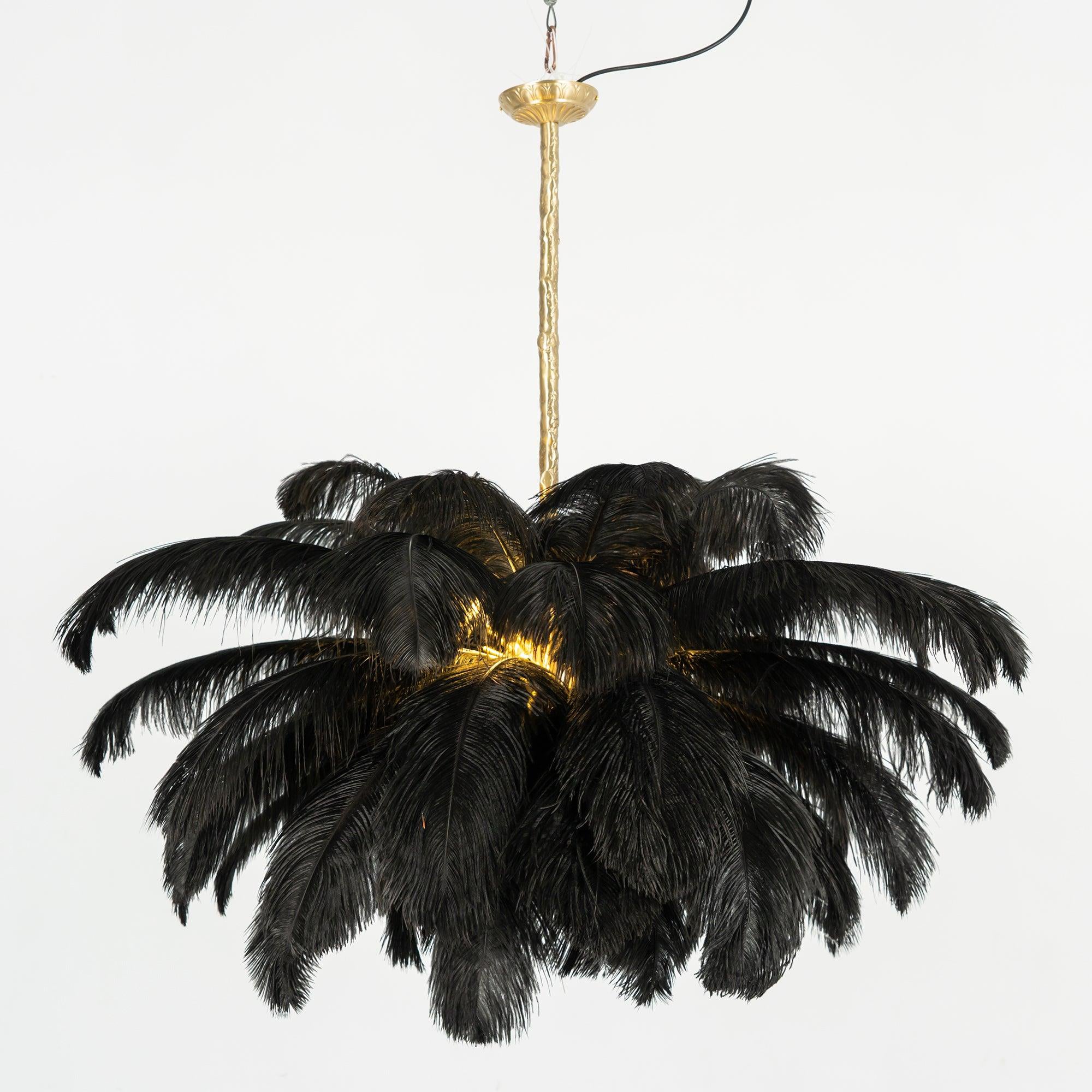 Colorful Ostrich Feather Chandelier - Cueteks