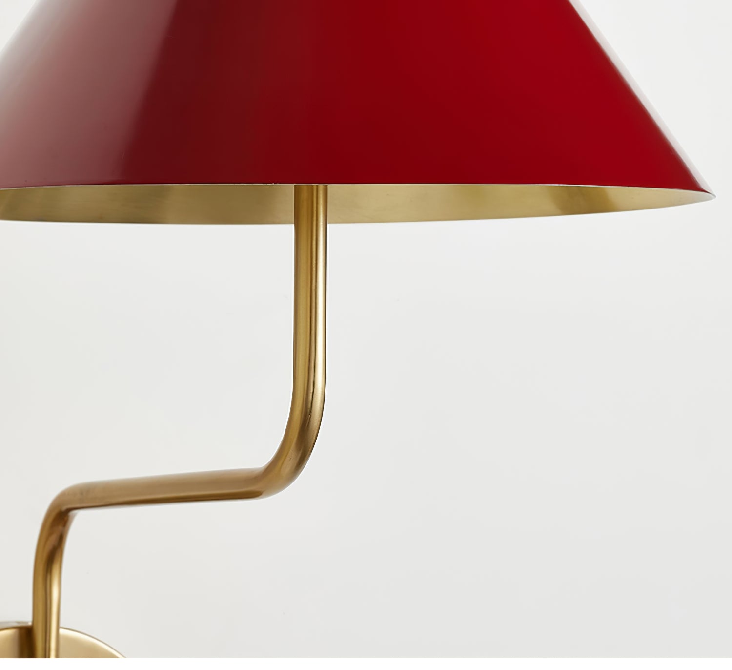 Fabric Lampshade Brass Curved Wall Lamp - Cueteks