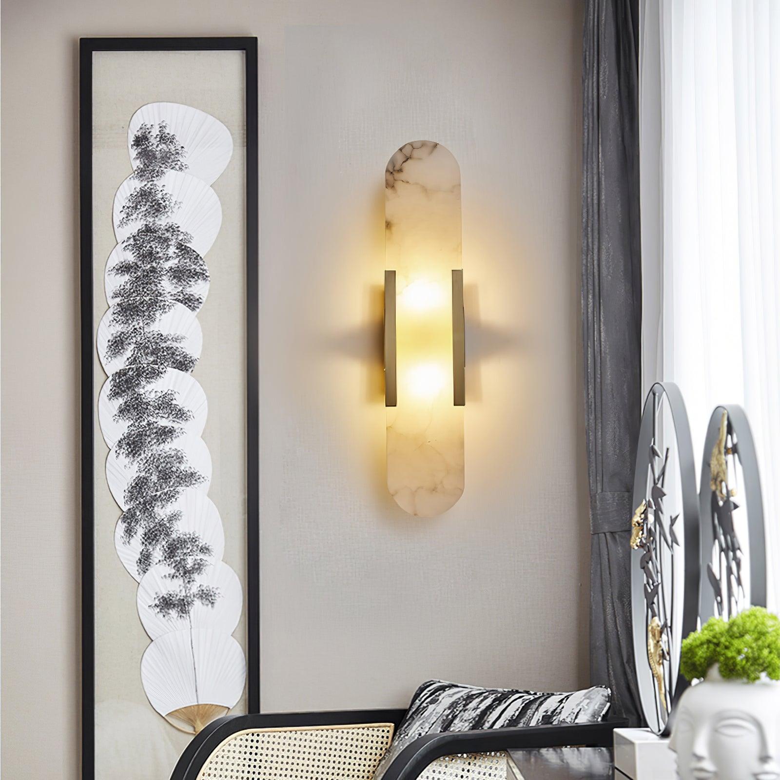Modern Vertical Alabaster Wall Sconce - Cueteks
