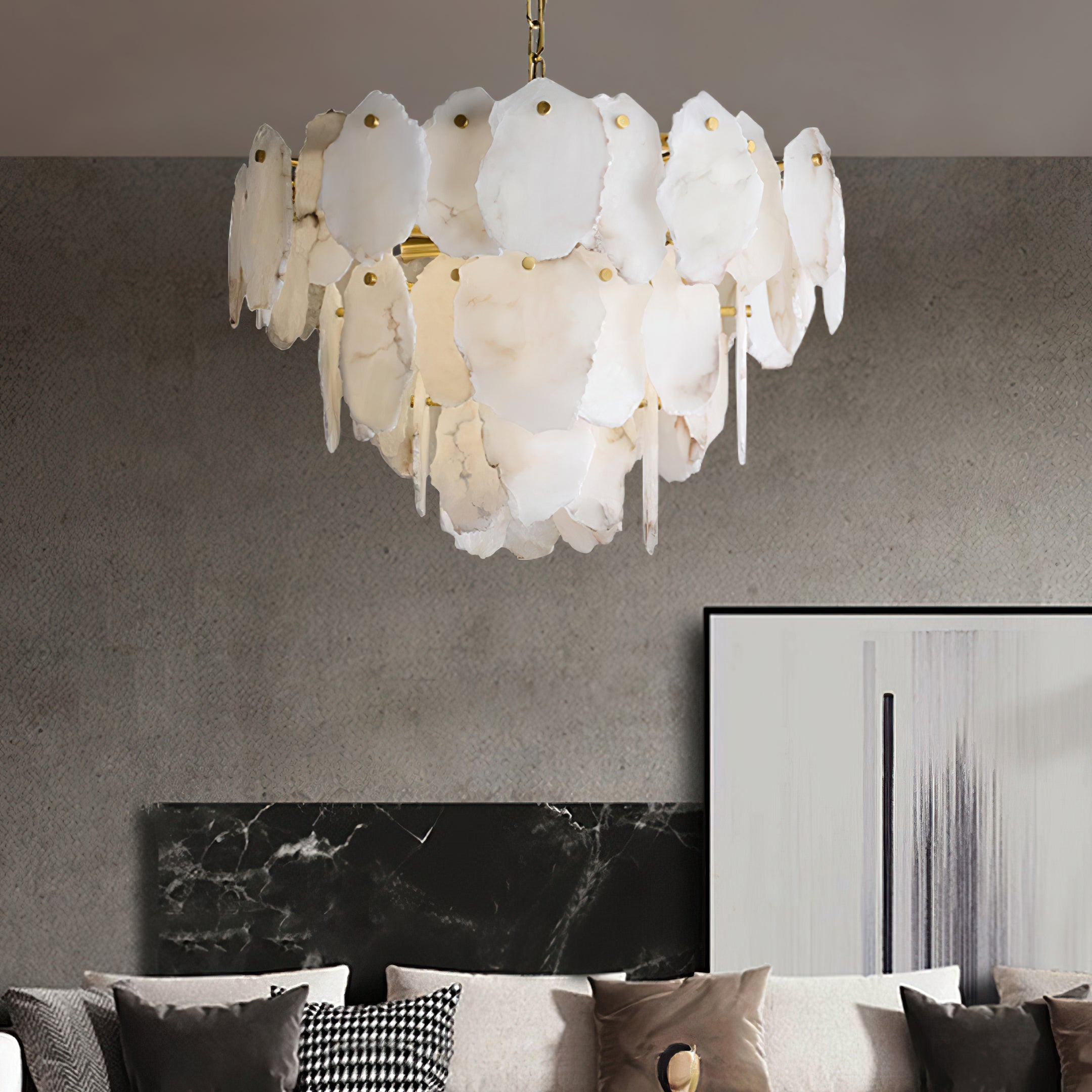 Gloire Luxury Alabaster Chandelier - Cueteks