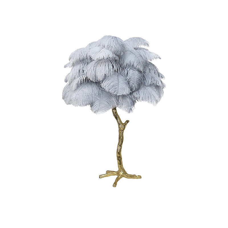 Colorful Ostrich Feather Table Lamp - Cueteks