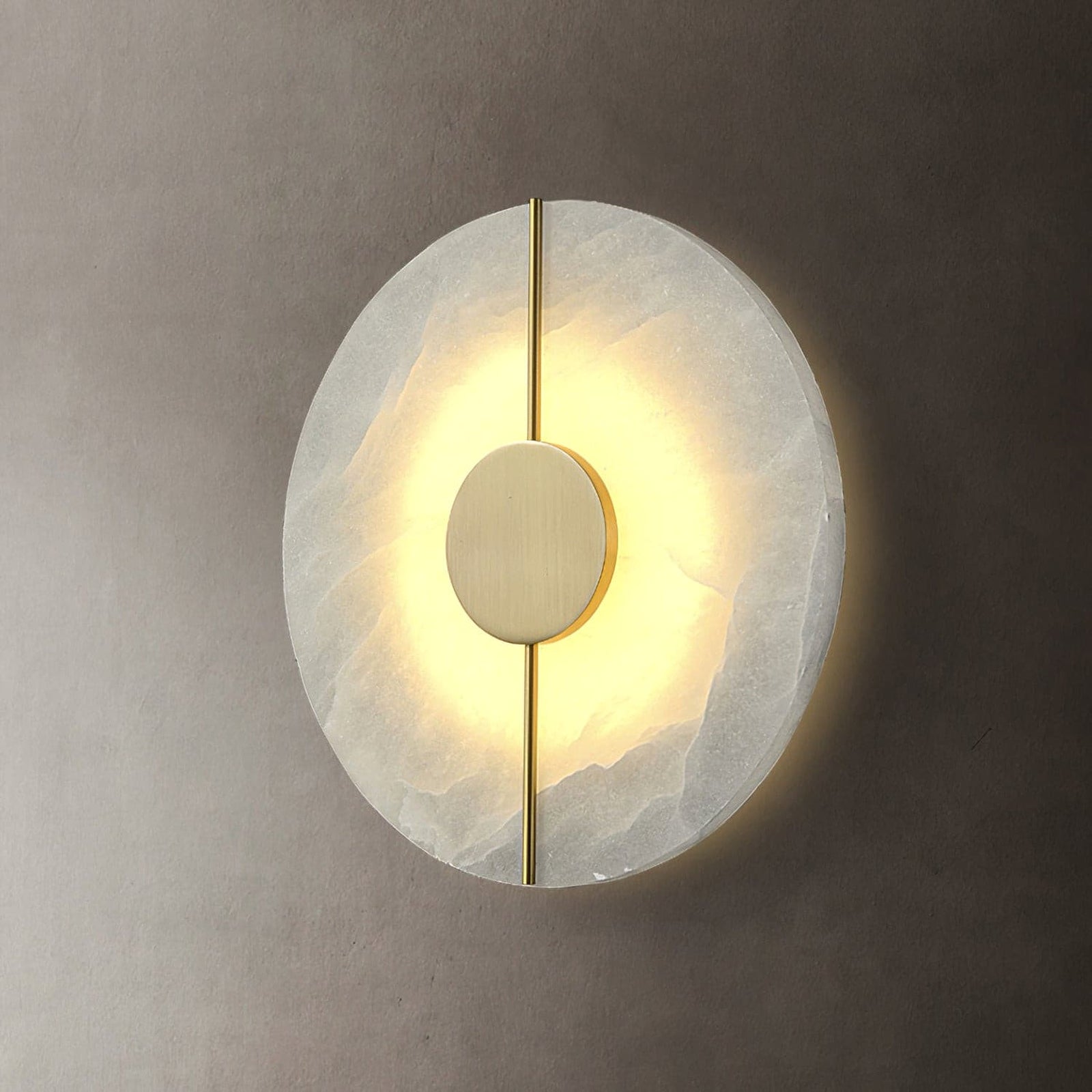 Zen Harmony Round Marble Wall Light - Cueteks