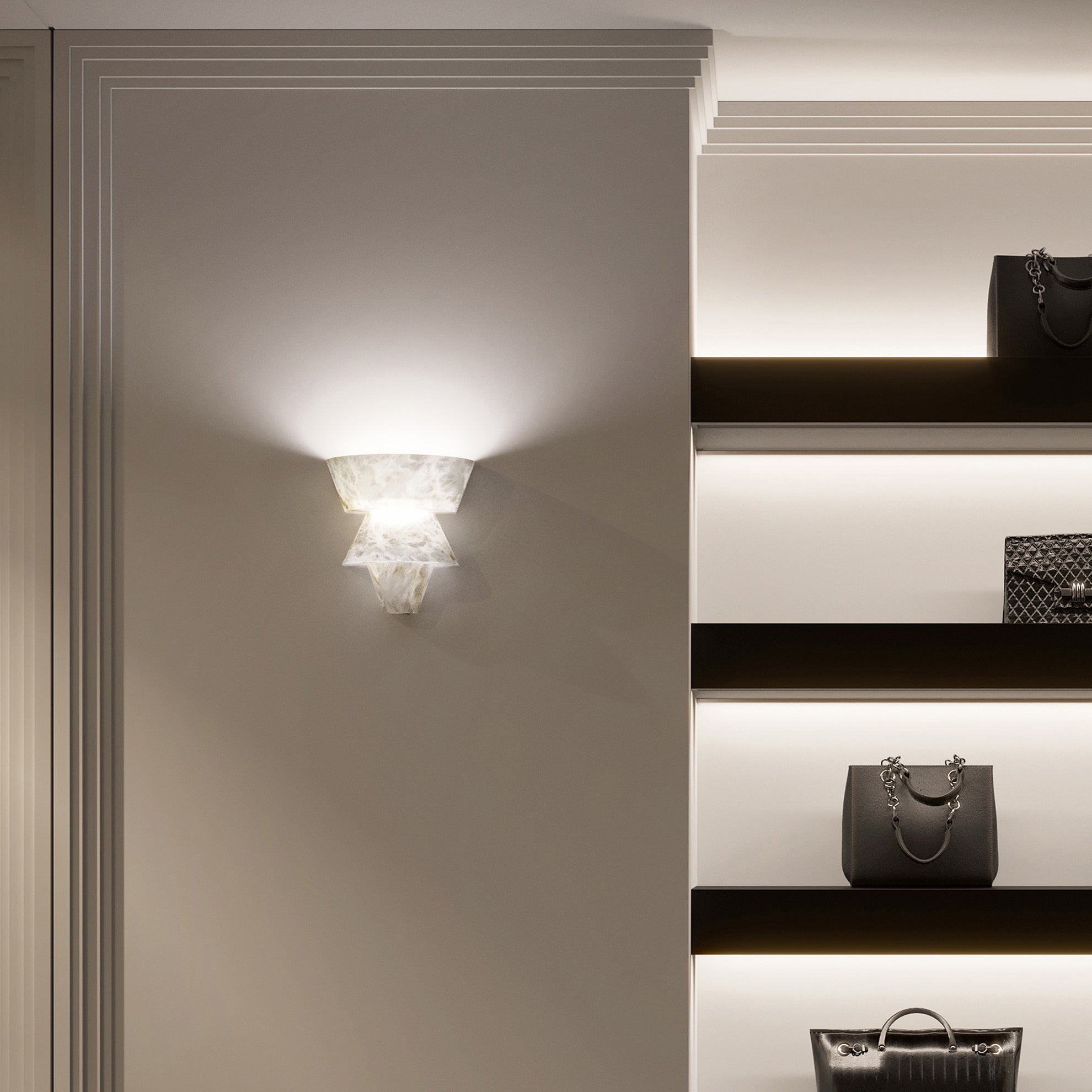 Geometric Alabaster Wall Lamp - Cueteks