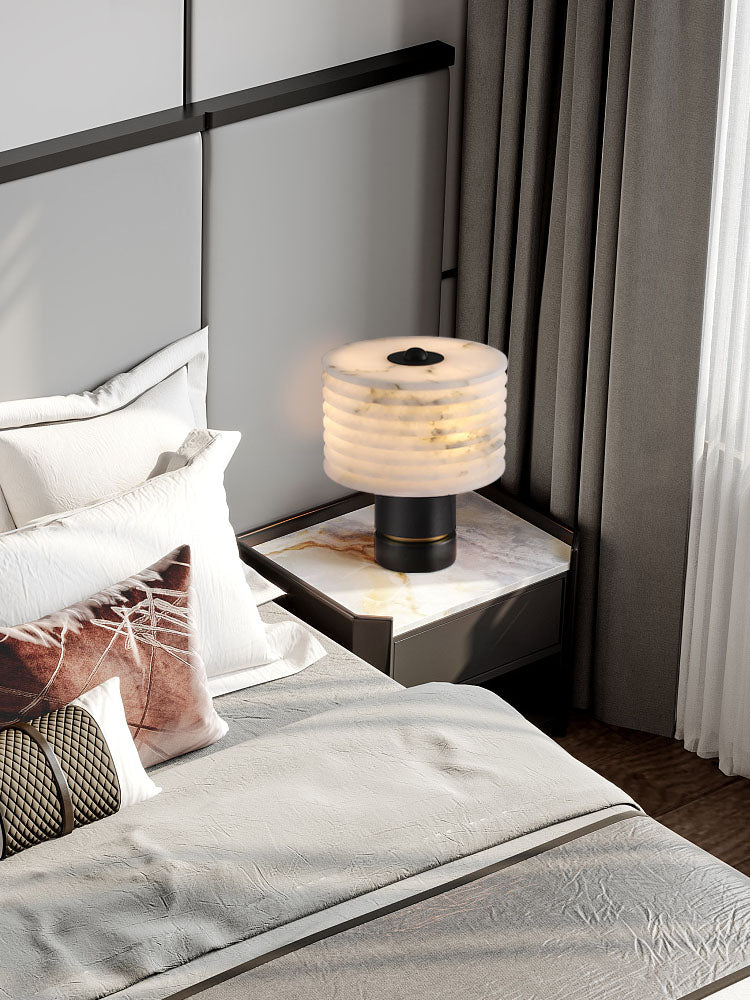 Luxury Black Alabaster Table Lamp - Cueteks