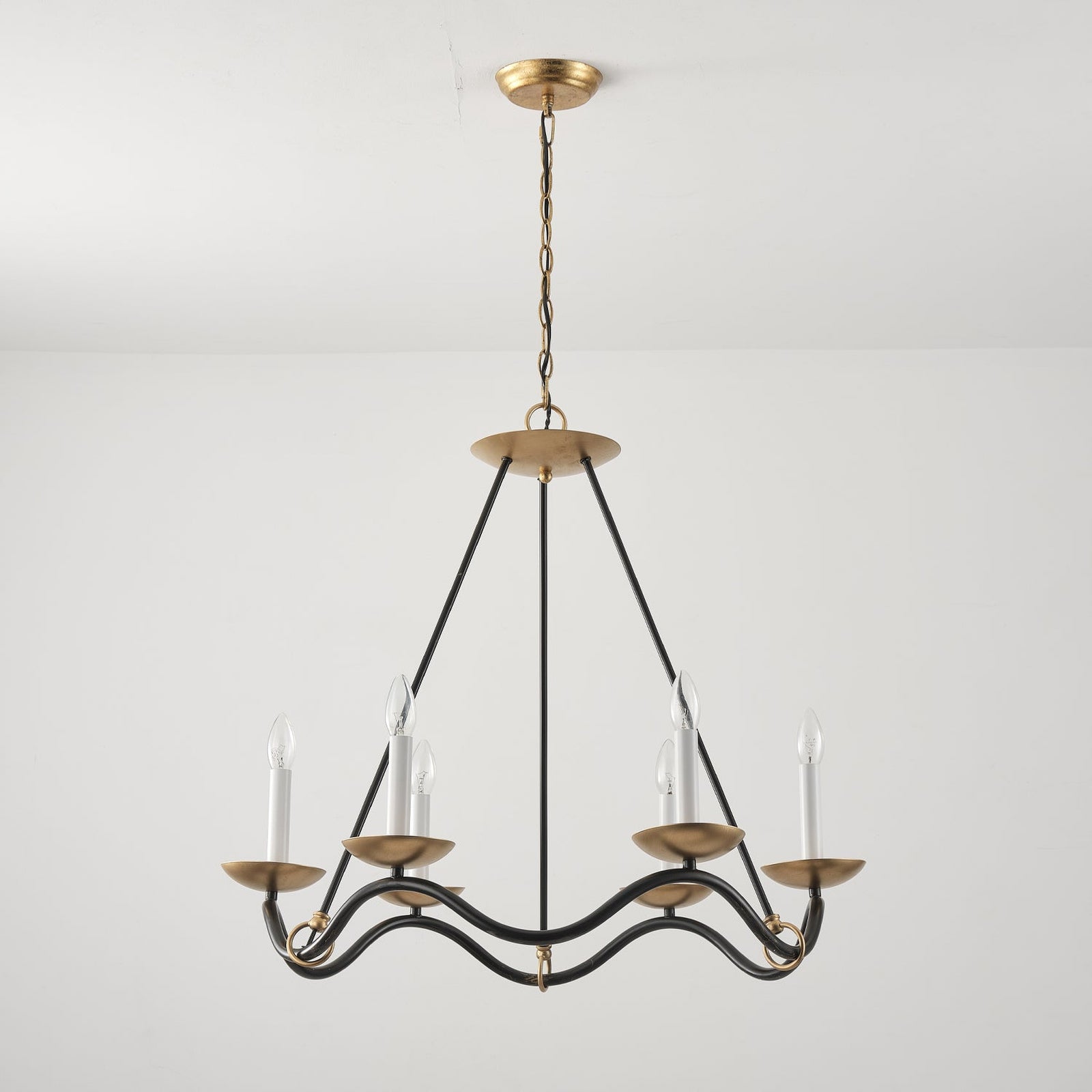 Wavy Arm Candle Chandelier - Cueteks