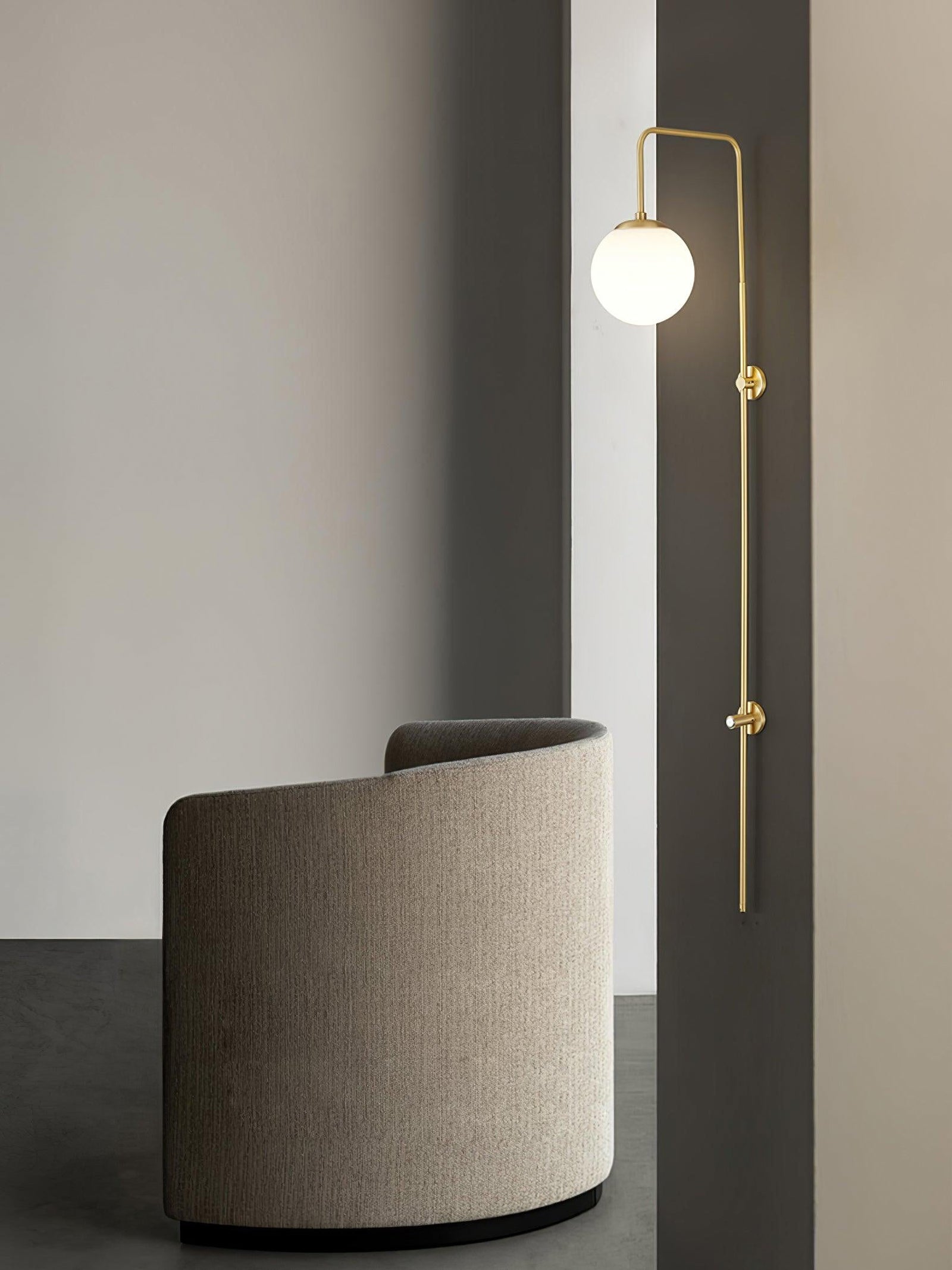Brass Globe Arm Wall Sconce - Cueteks