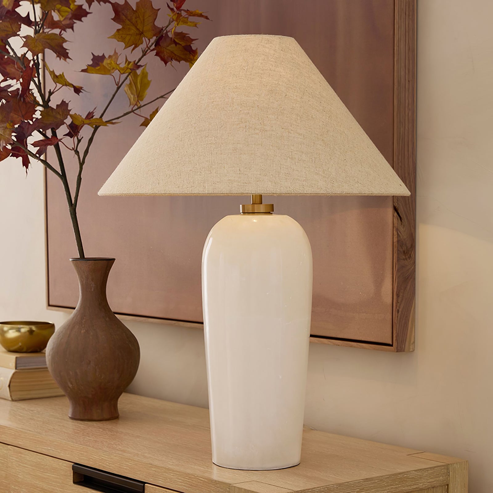 Carter Natural Stone Shade Table Lamp - Cueteks