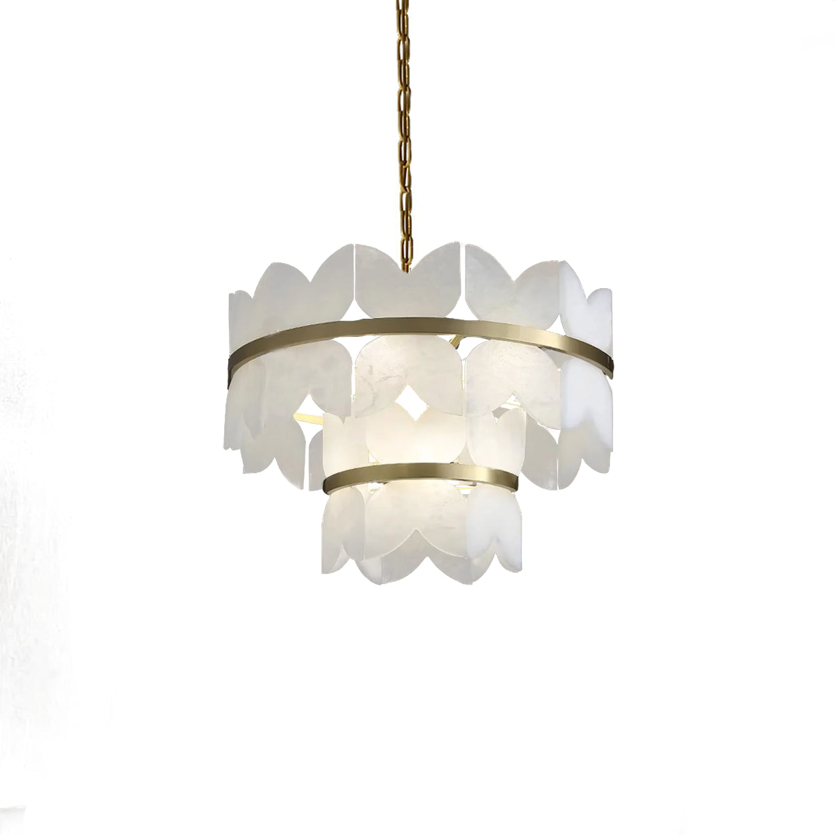 Patanga Alabaster Butterfly Chandelier - Cueteks