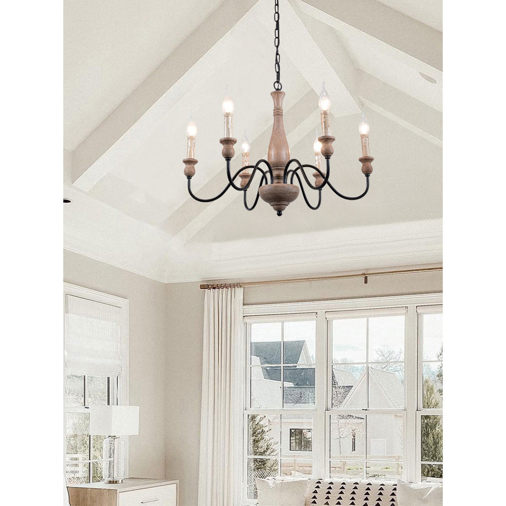 Rustic Farmhouse Candlestick Chandelier - Cueteks