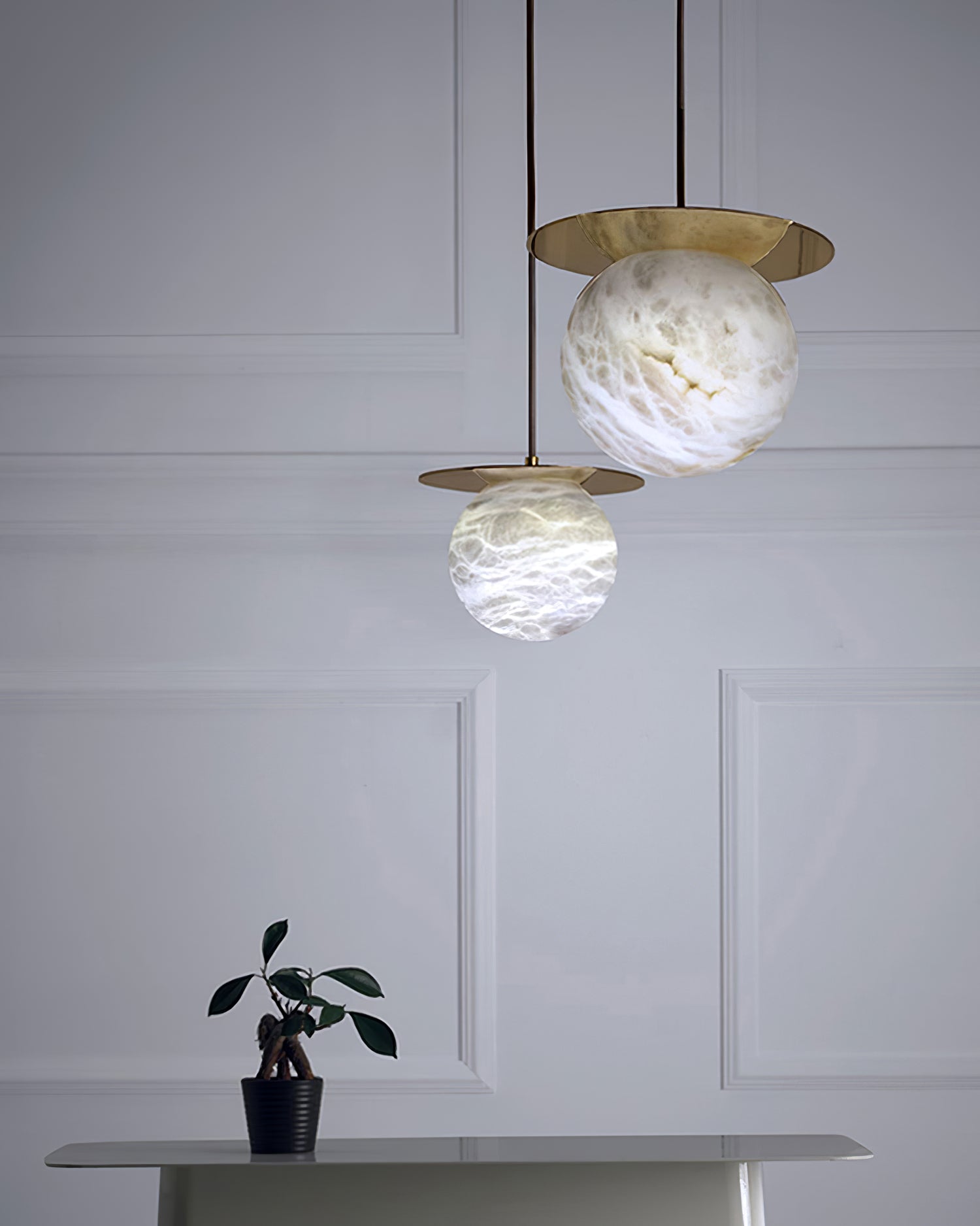 Disc Alabaster Pendant Light - Cueteks