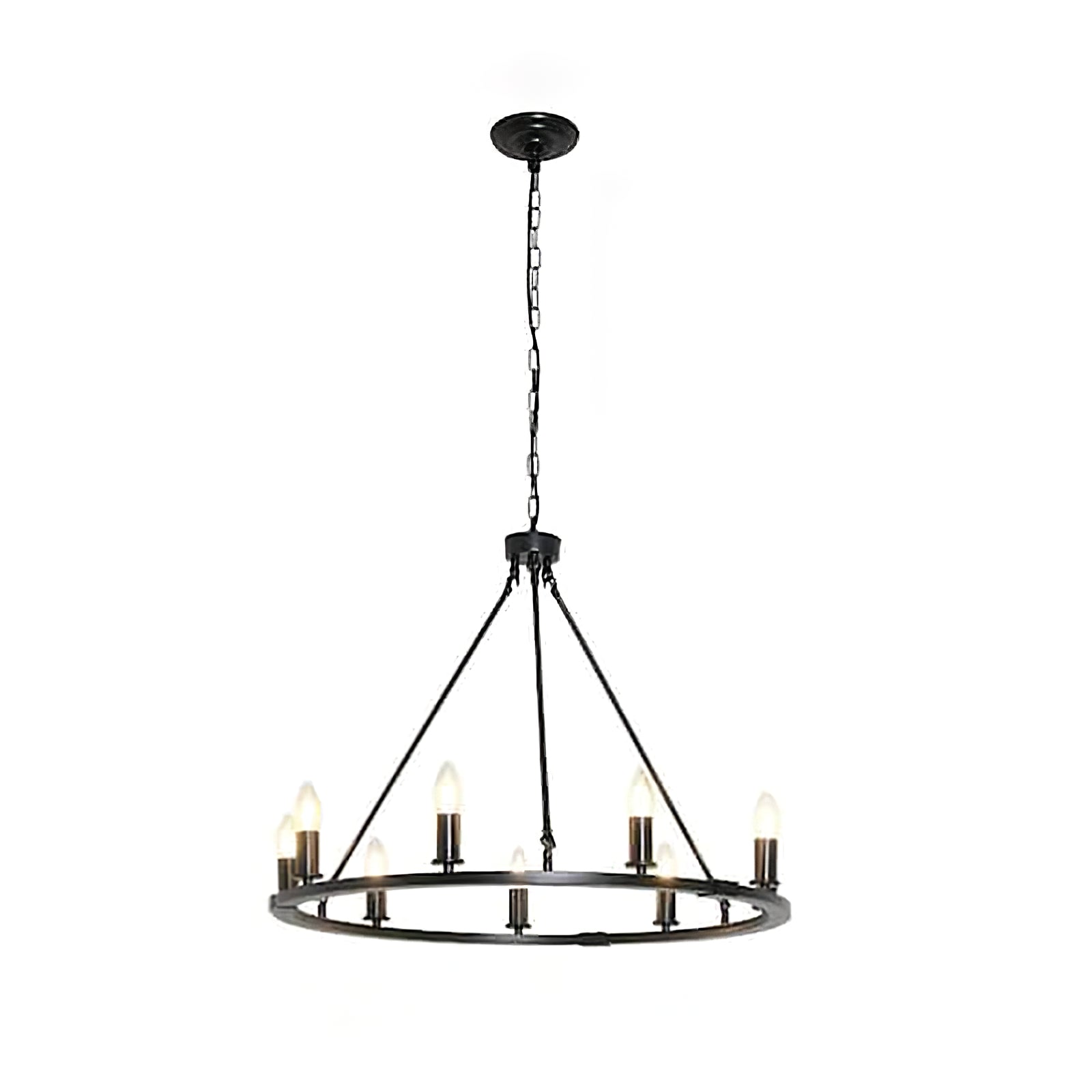 Rustic Industrial Black Candle Chandelier - Cueteks