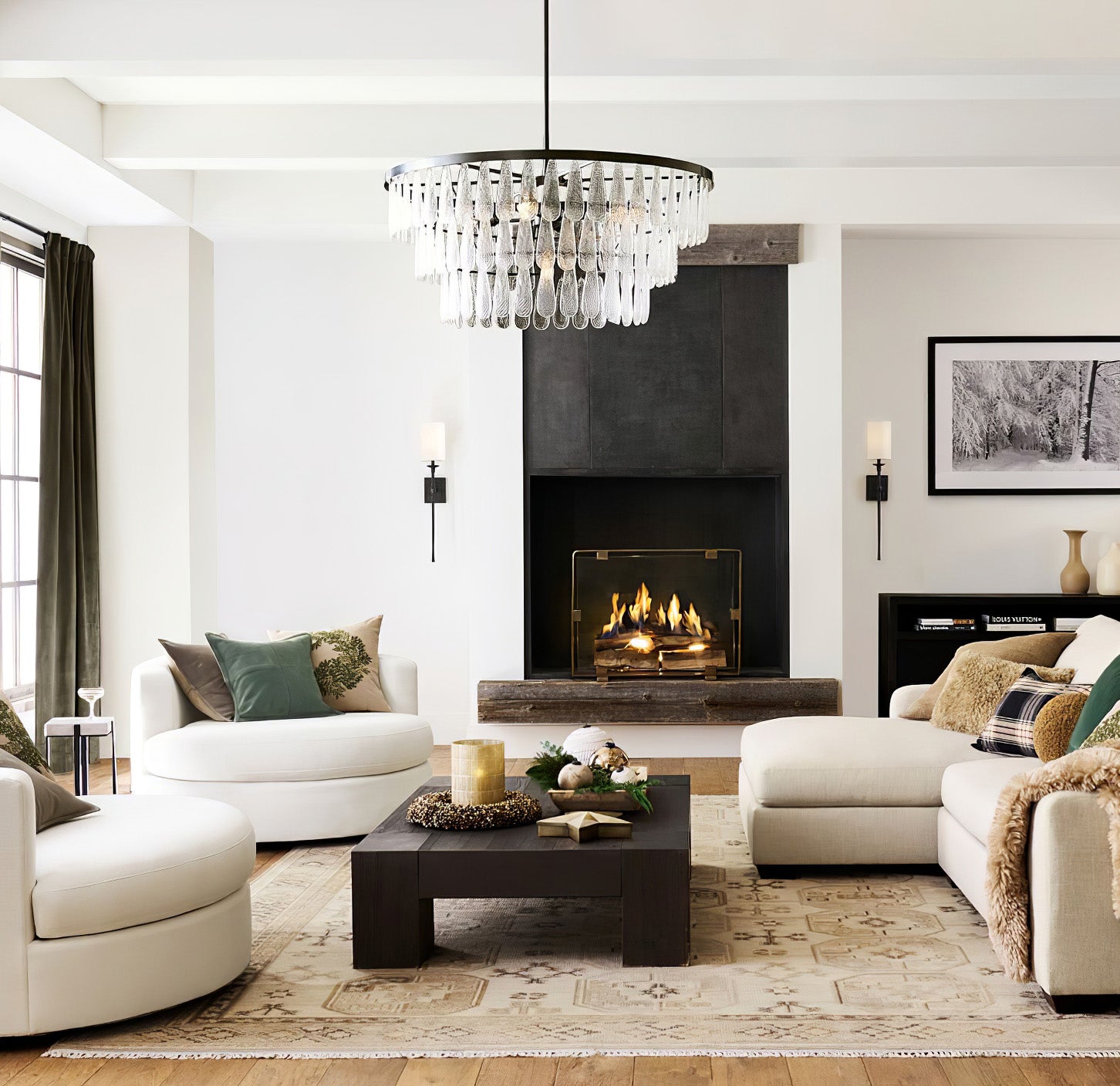 Gold Circular Textured Glass Chandelier - Cueteks