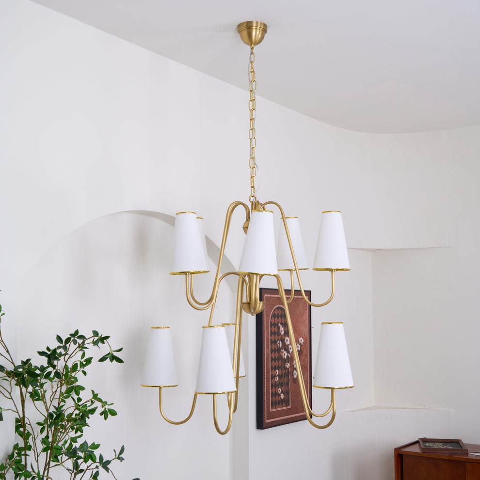 Gold Two-Tier Montreuil  Chandelier - Cueteks