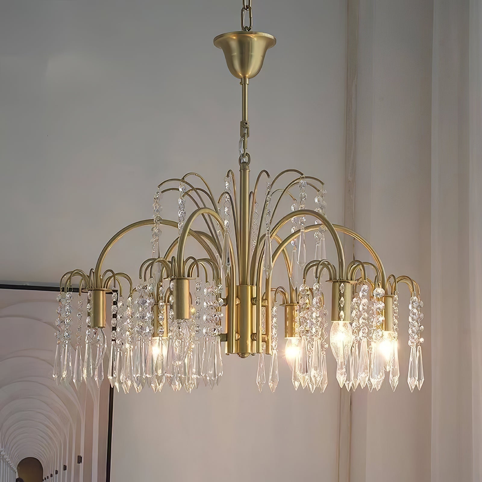 Crystal waterfall chandelier - Cueteks