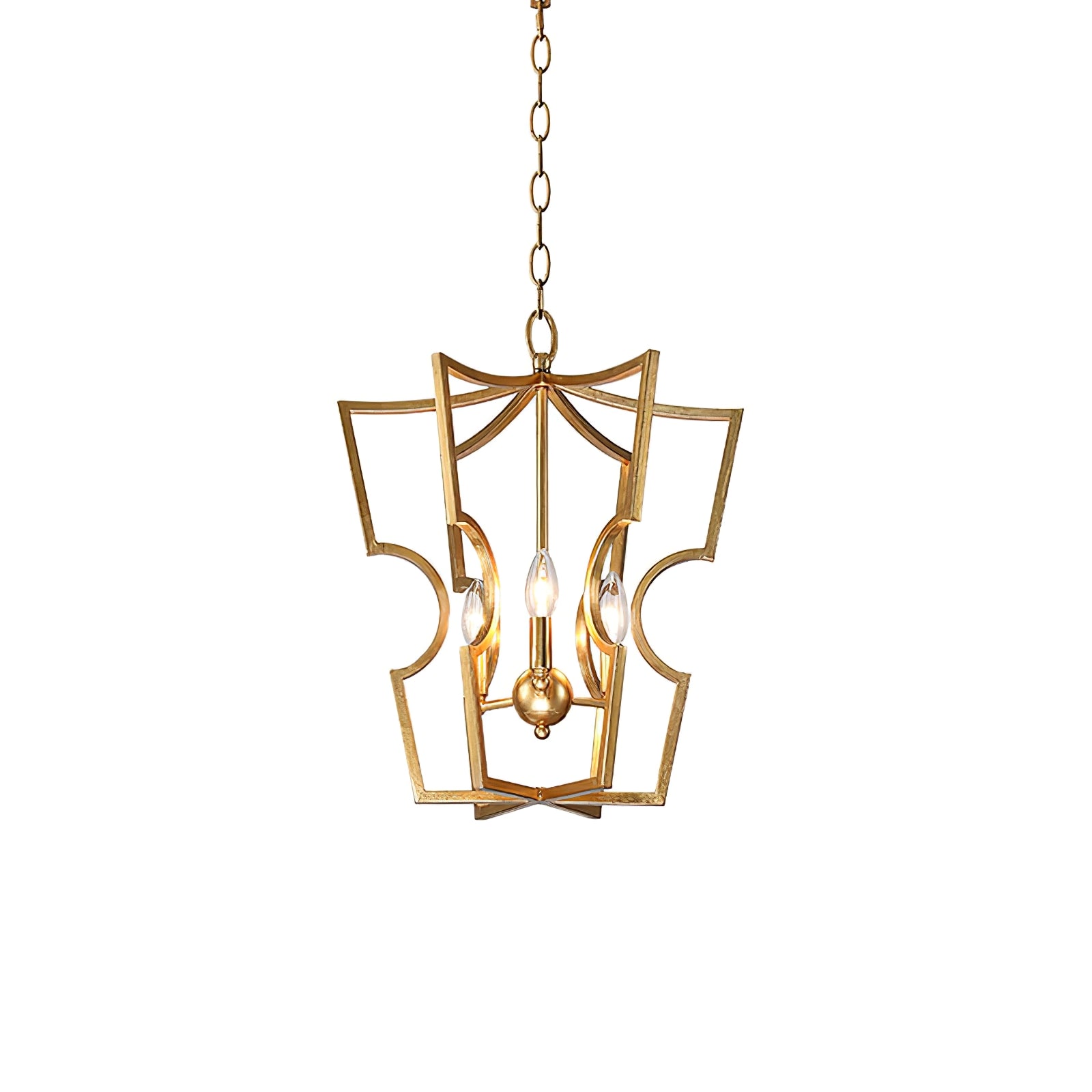 Rustic gold lantern chandelier - Cueteks