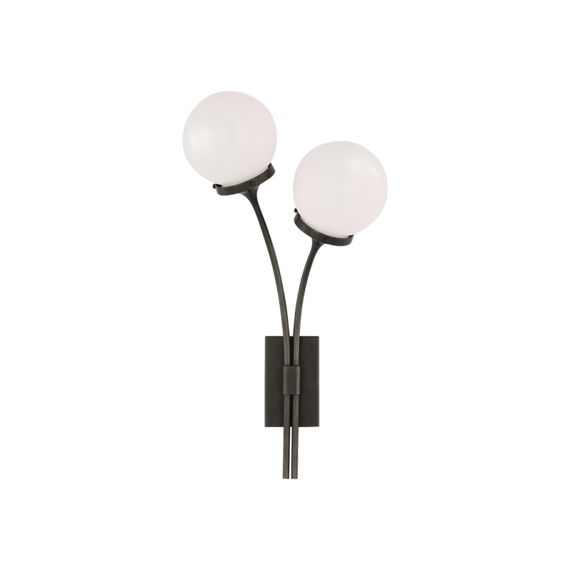 Antique Black White Glass Right sconce