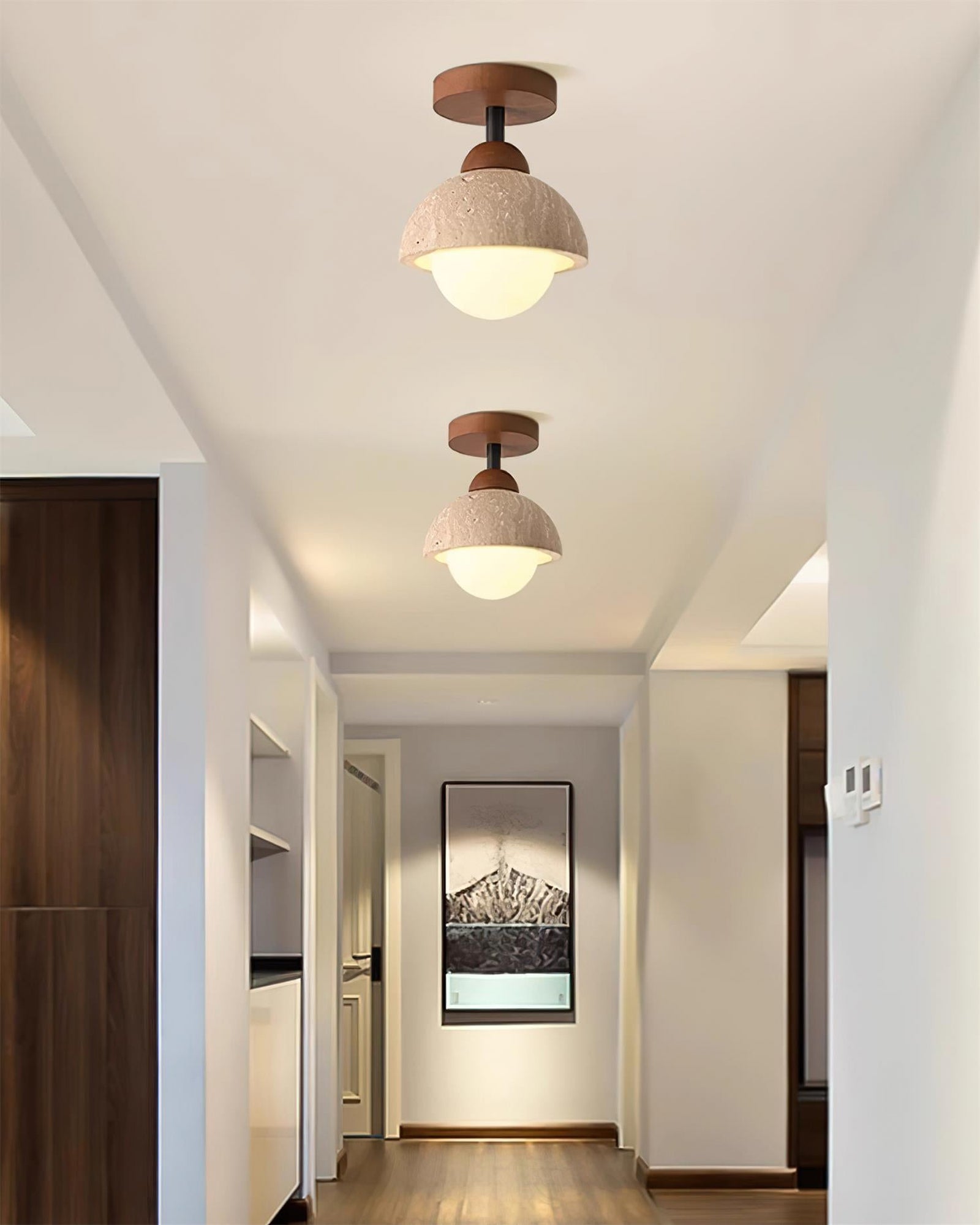 Travertine Flush Mount Ceiling Light - Cueteks