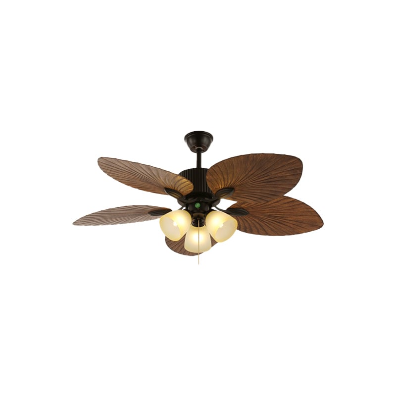 Palm Leaf fan configuration with three light shades