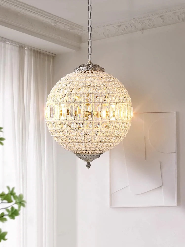 Vintage style crystal ball Pendant Light - Cueteks