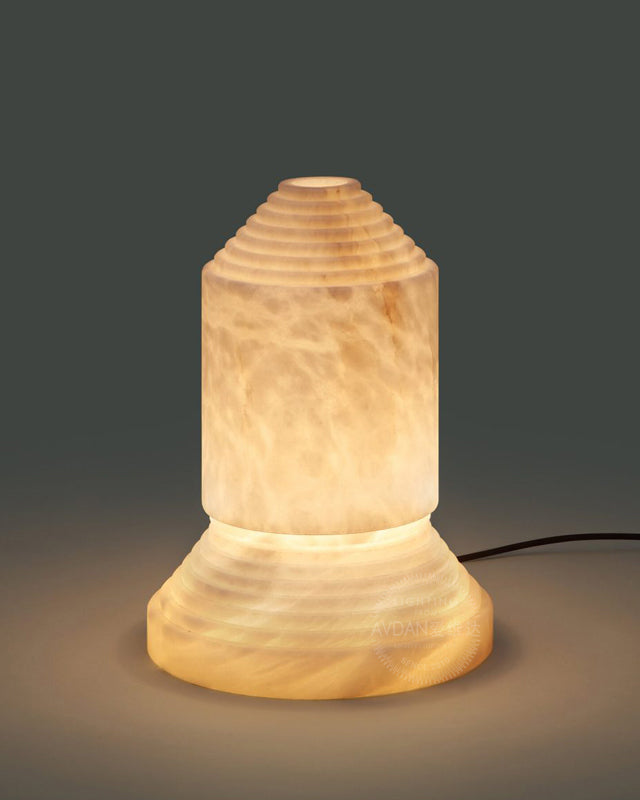 Alabaster Pyramid Table Light - Cueteks