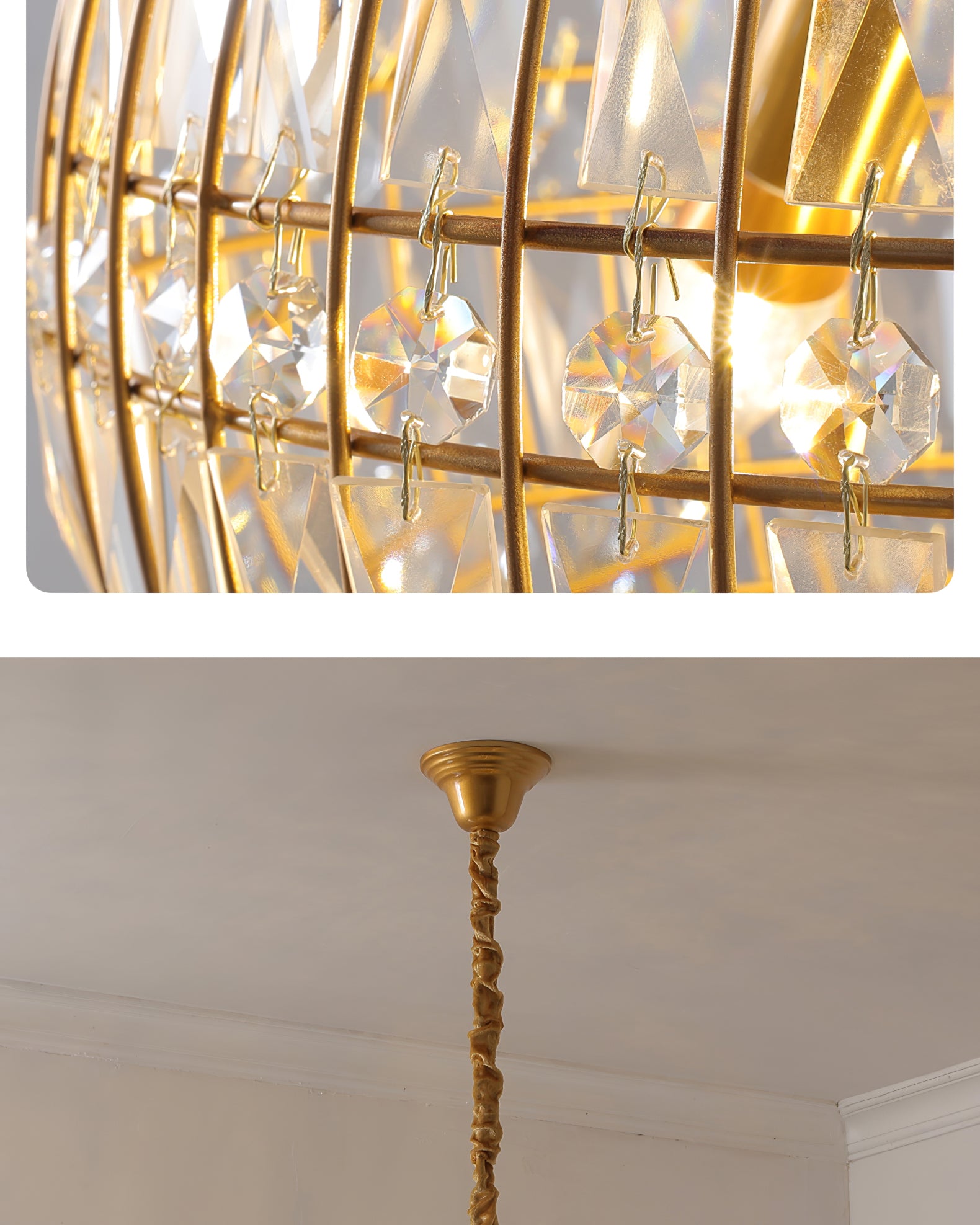 Vintage style crystal ball Pendant Light - Cueteks