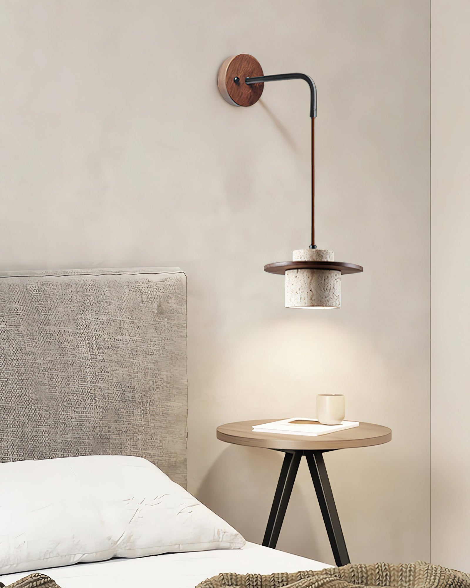 Rustic Textured Cata  Stone Wall Lamp - Cueteks