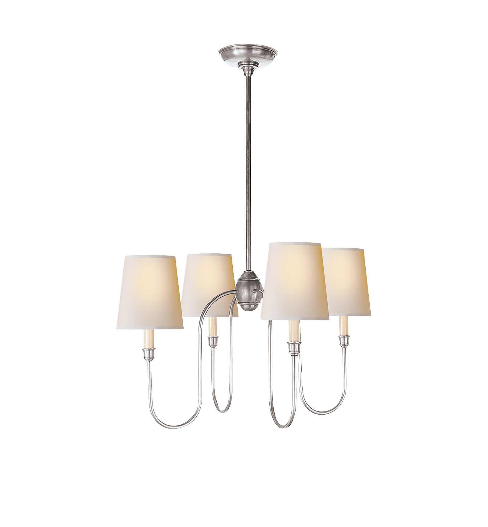 Classic 4-Light Brass Chandelier with Shades - Cueteks