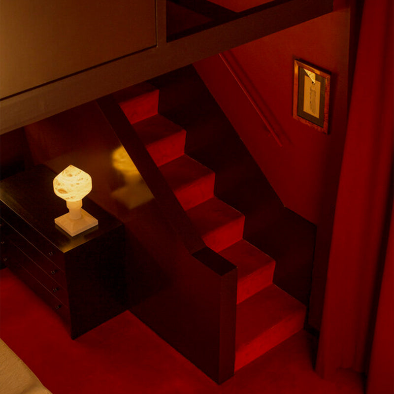 Alabaster Pyramid Table Light - Cueteks