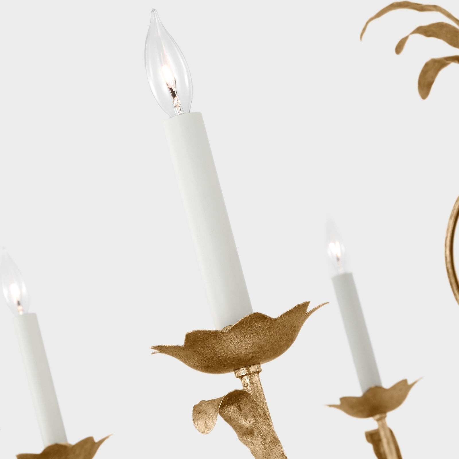 vintage gold leaf Gramercy chandelier - Cueteks