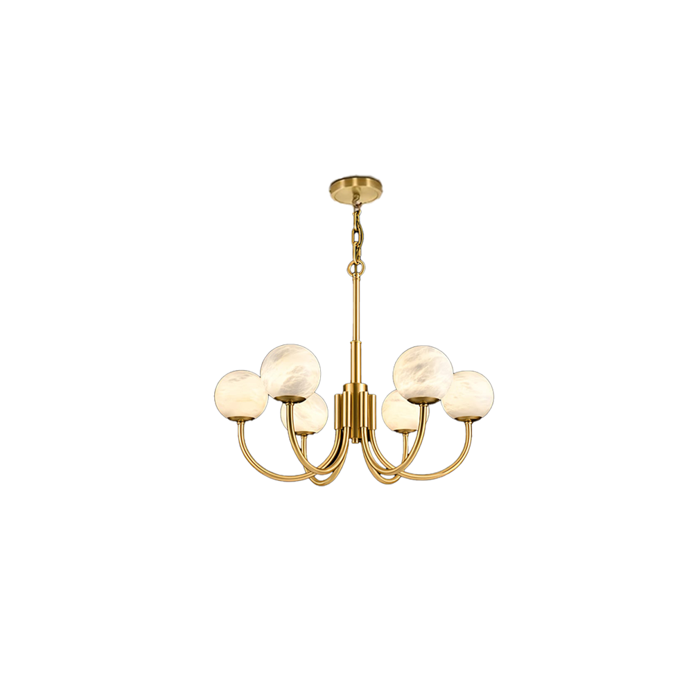 Aurelian Alabaster Globe Chandelier - Cueteks