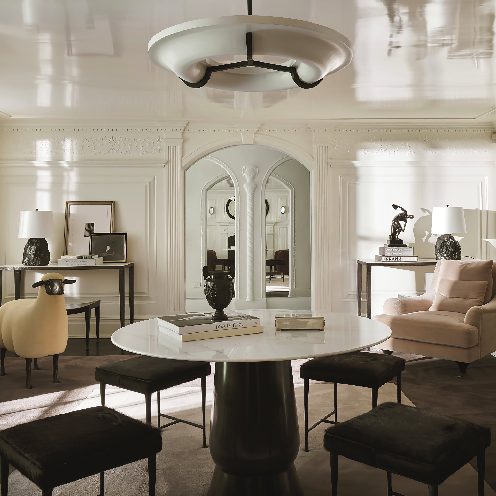 Eric Schmitt Anneau Plaster Chandelier - Cueteks