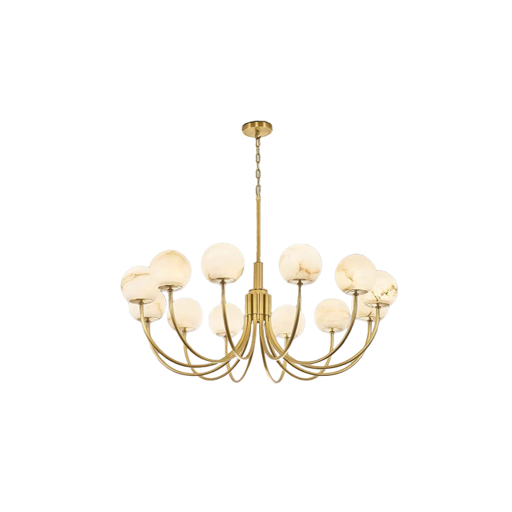 Aurelian Alabaster Globe Chandelier - Cueteks