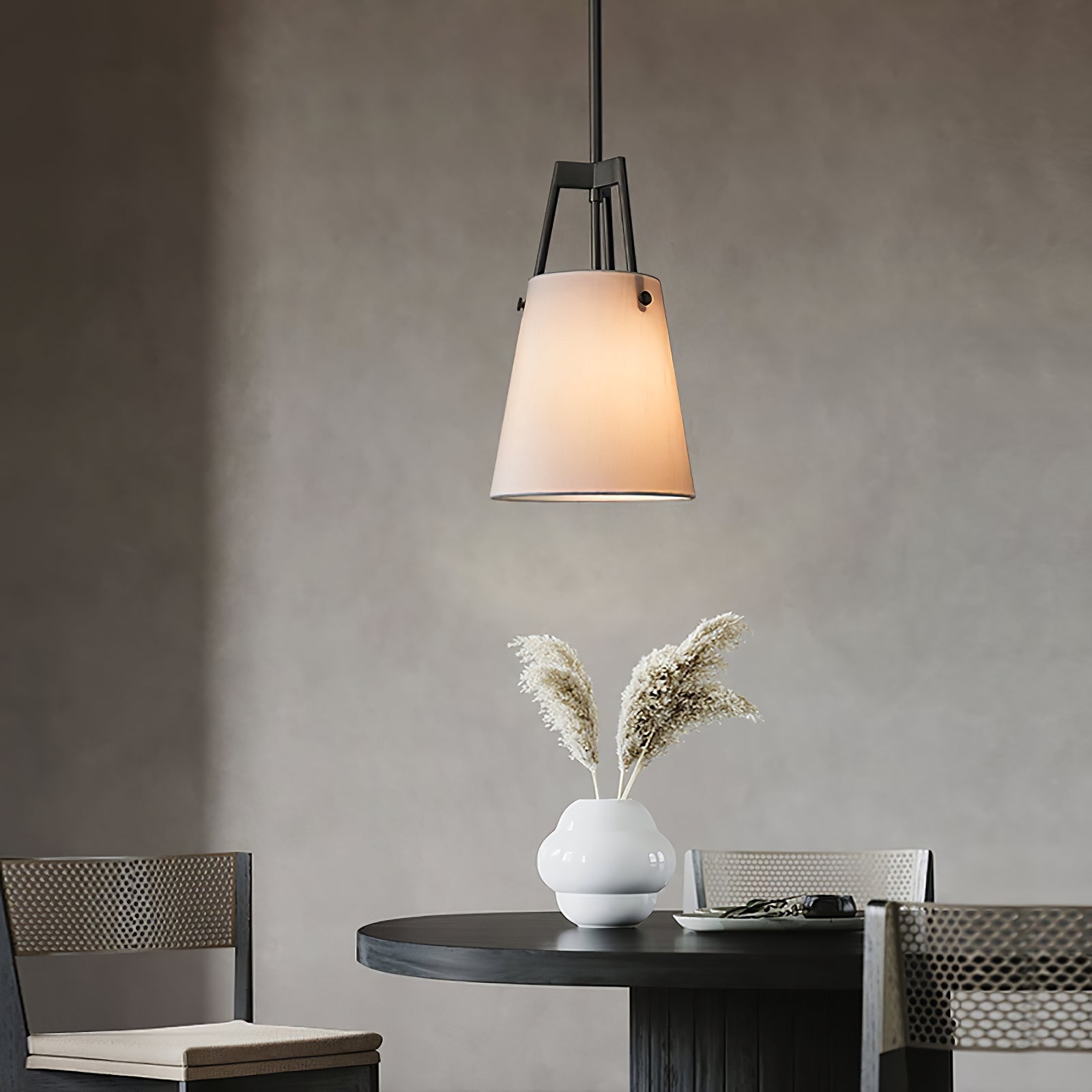 Modern Fabric Shade Corniche Pendant Lamp - Cueteks