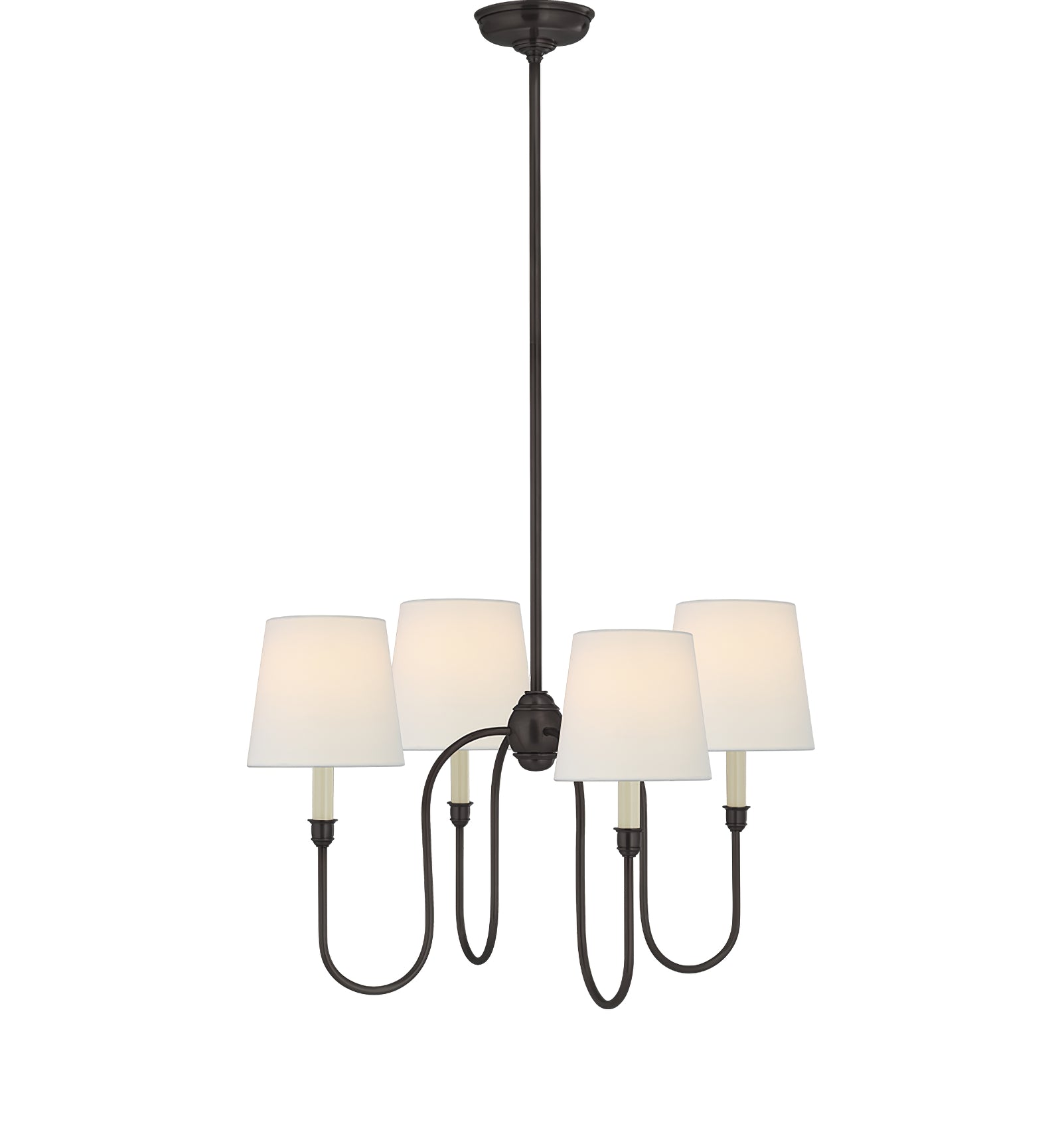 Classic 4-Light Brass Chandelier with Shades - Cueteks